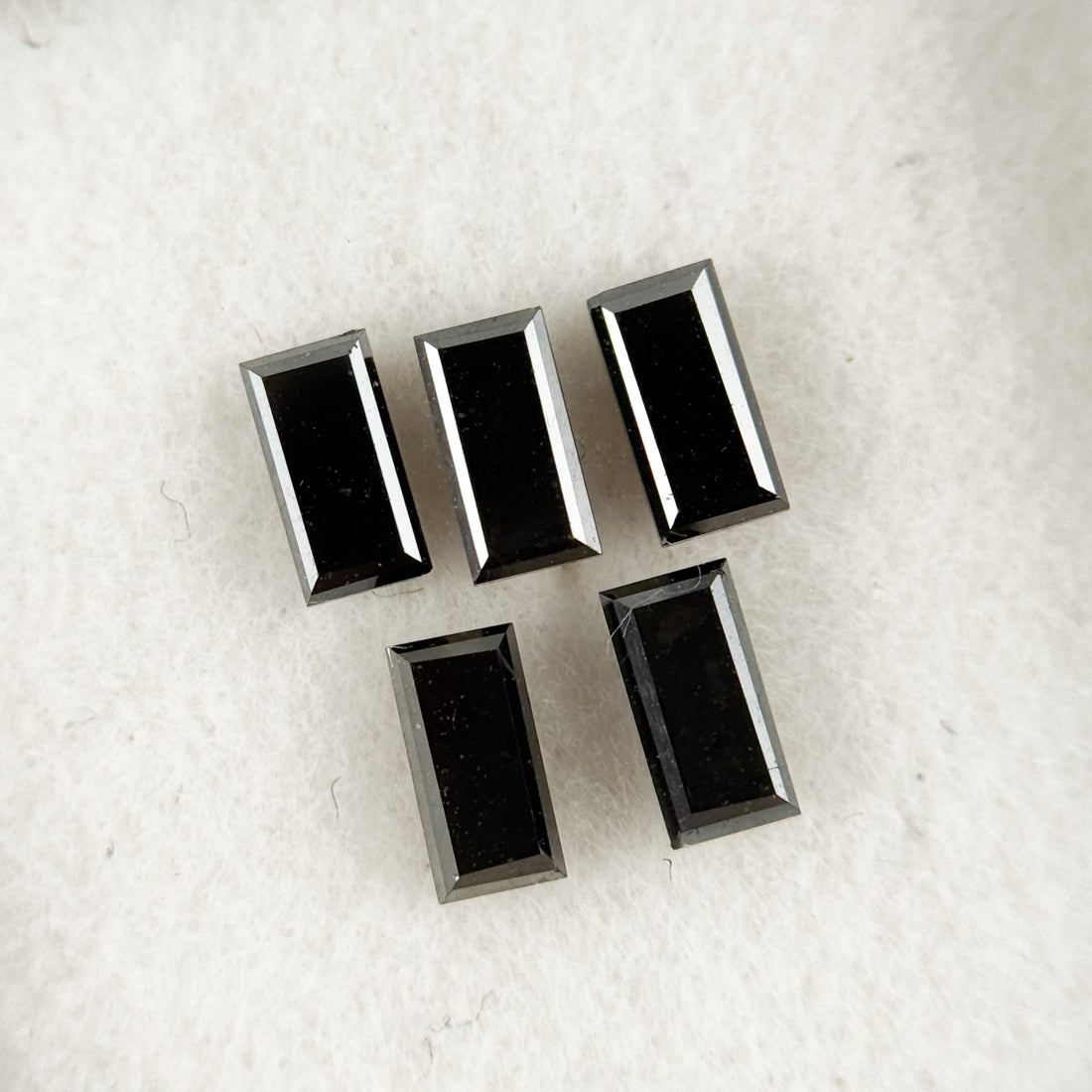4 MM Baguette Rose Cut Black Natural Fancy Diamond