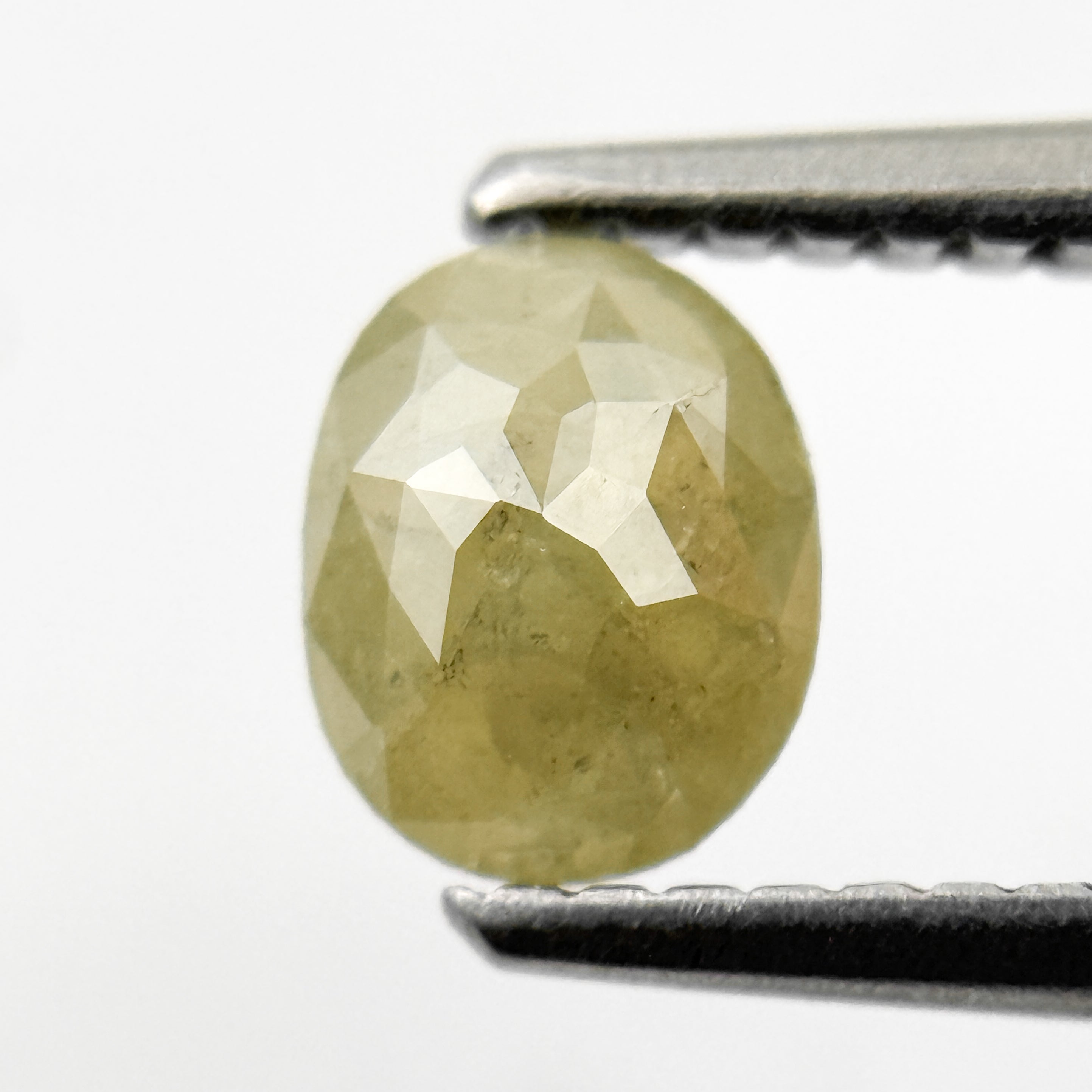 0.67 Ct Oval Rose Cut Yellow Natural Salt and Pepper Diamond