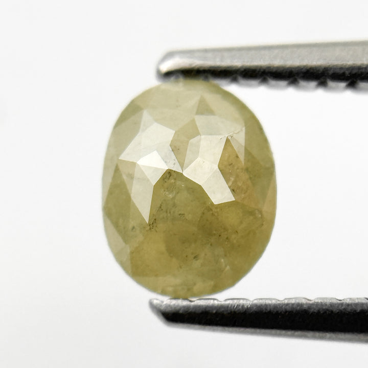 0.67 Ct Oval Rose Cut Yellow Natural Salt and Pepper Diamond