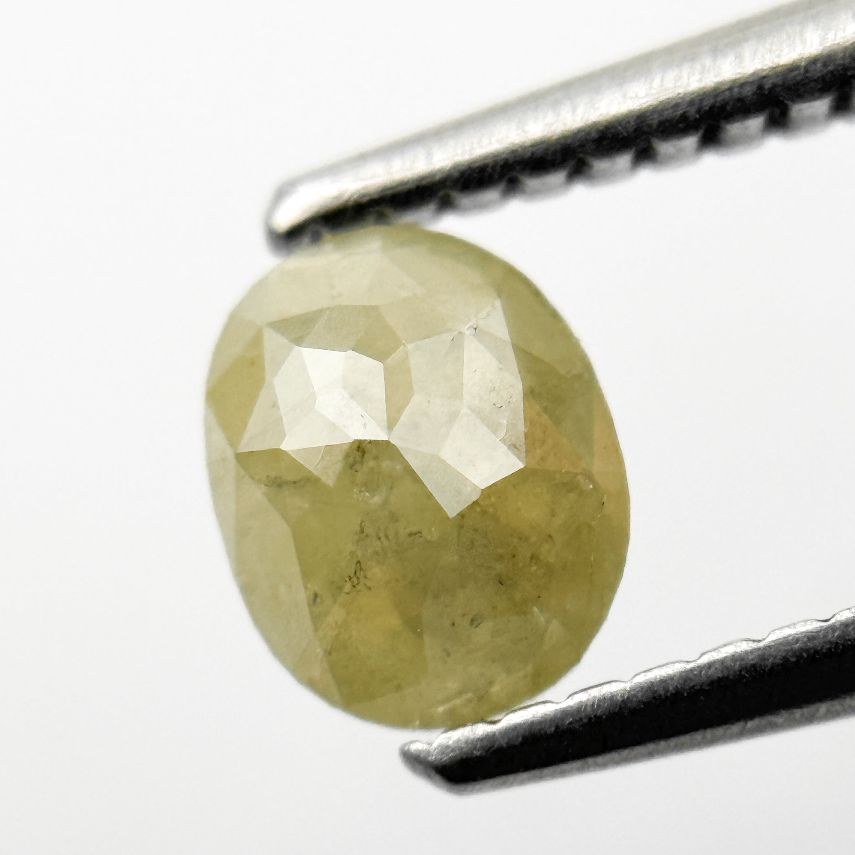 0.67 Ct Oval Rose Cut Yellow Natural Salt and Pepper Diamond