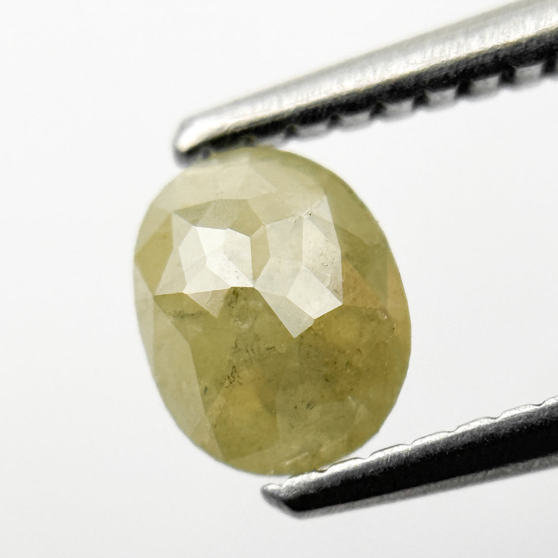 0.67 Ct Oval Rose Cut Yellow Natural Salt and Pepper Diamond