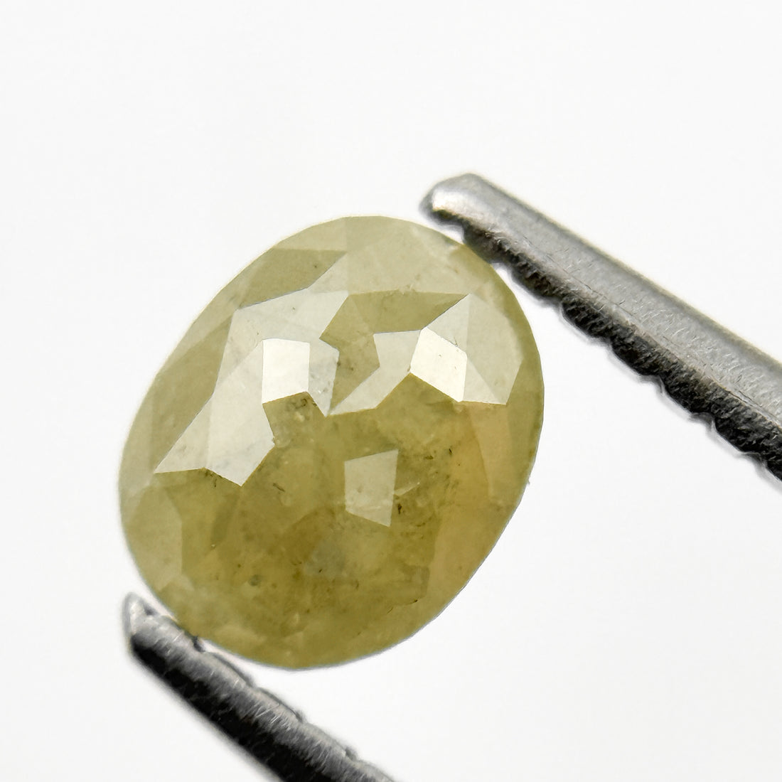 0.67 Ct Oval Rose Cut Yellow Natural Salt and Pepper Diamond