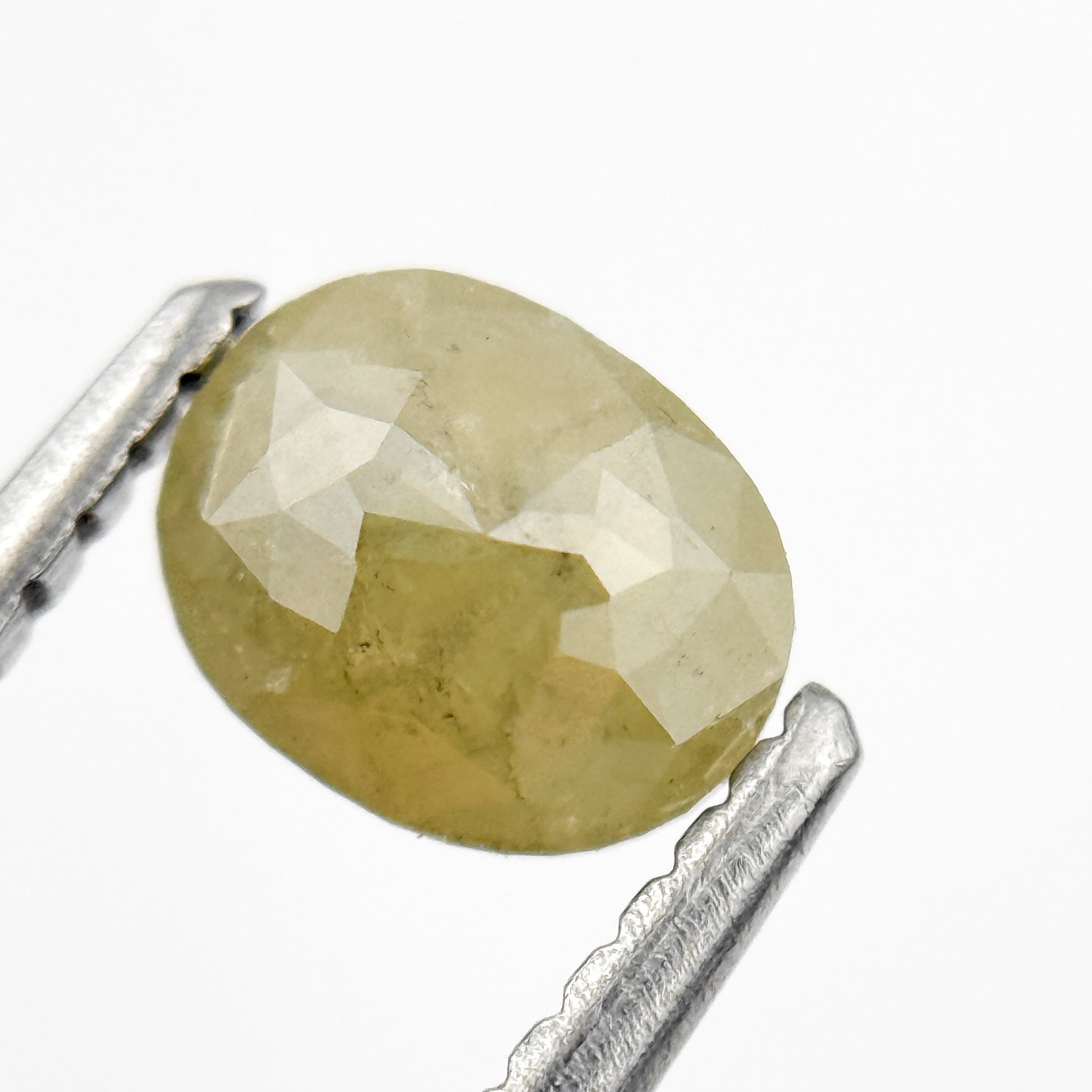 0.67 Ct Oval Rose Cut Yellow Natural Salt and Pepper Diamond
