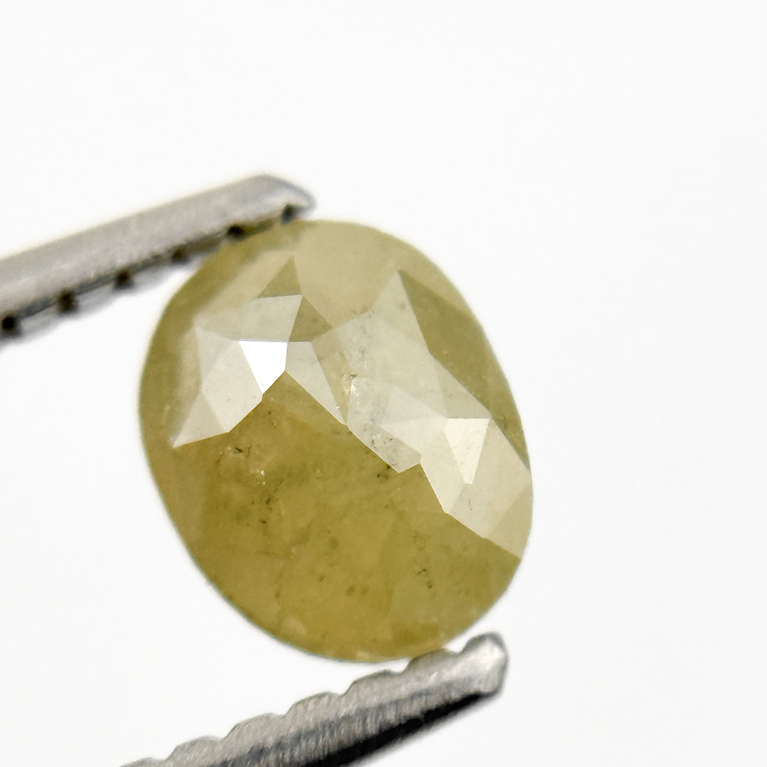 0.67 Ct Oval Rose Cut Yellow Natural Salt and Pepper Diamond