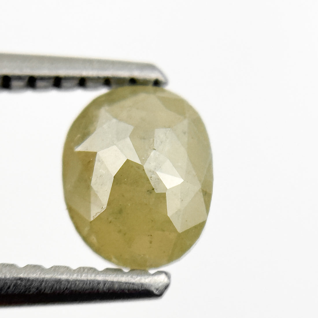 0.67 Ct Oval Rose Cut Yellow Natural Salt and Pepper Diamond