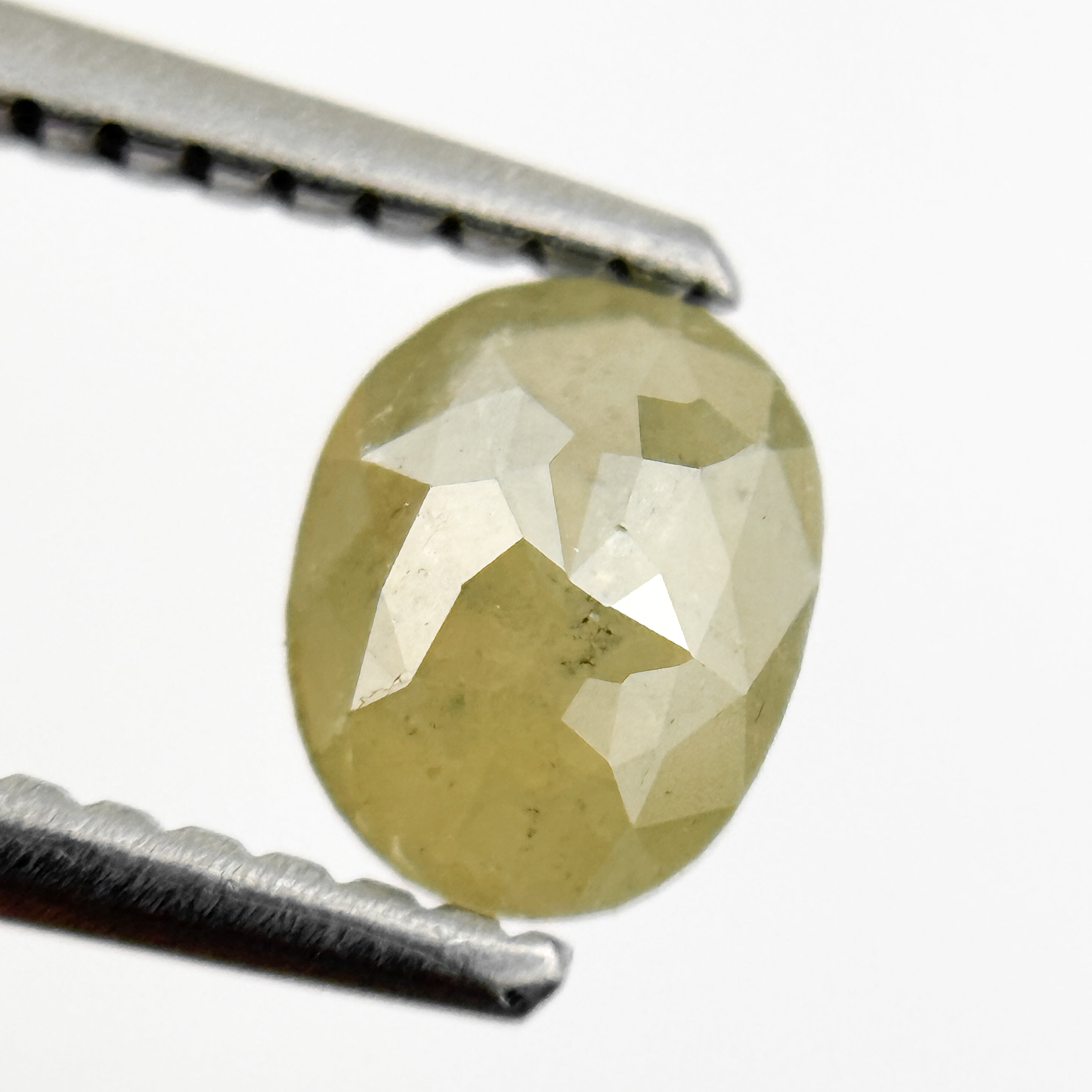 0.67 Ct Oval Rose Cut Yellow Natural Salt and Pepper Diamond