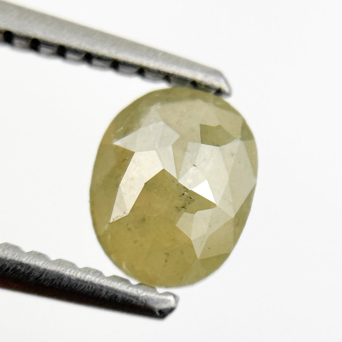 0.67 Ct Oval Rose Cut Yellow Natural Salt and Pepper Diamond
