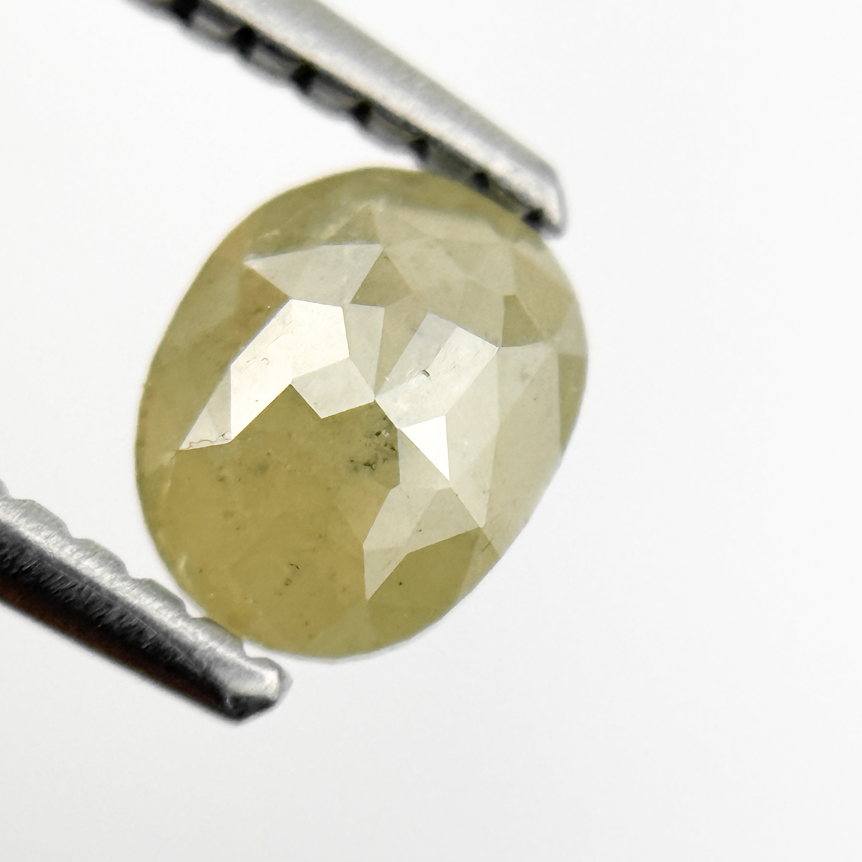 0.67 Ct Oval Rose Cut Yellow Natural Salt and Pepper Diamond