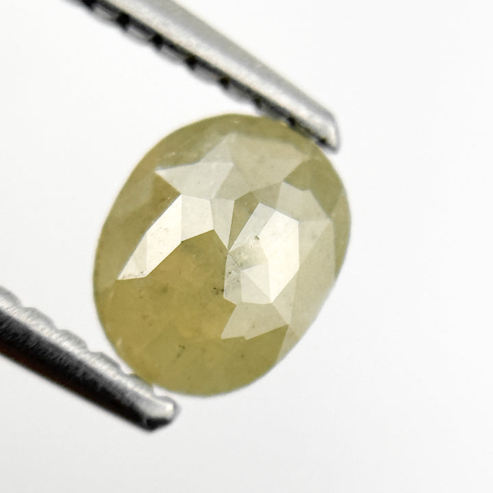 0.67 Ct Oval Rose Cut Yellow Natural Salt and Pepper Diamond