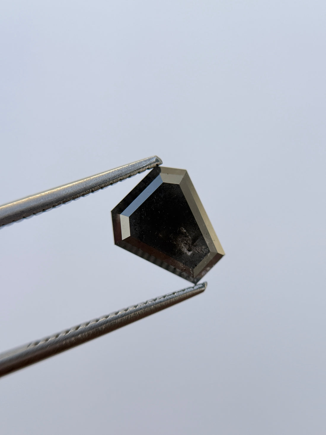 2.54 Ct Coffin Rose Cut Grey Natural Salt and Pepper Diamond