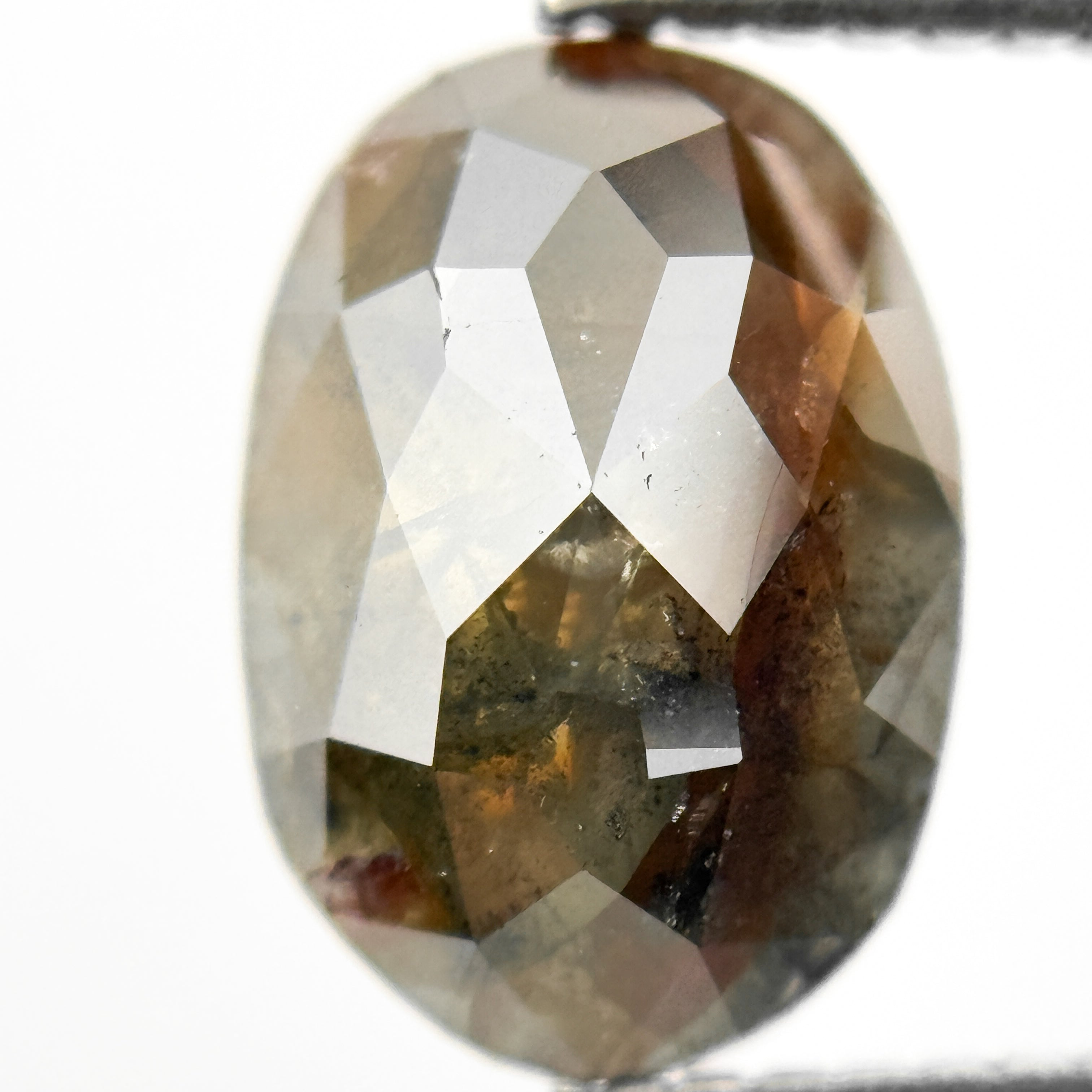 2.27 Ct Oval Rose Cut Brown Natural Salt and Pepper Diamond
