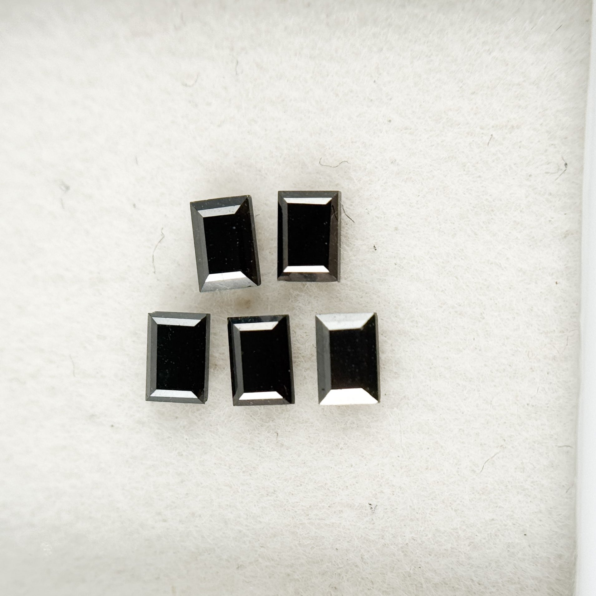 3 MM Baguette Rose Cut Black Natural Fancy Diamond