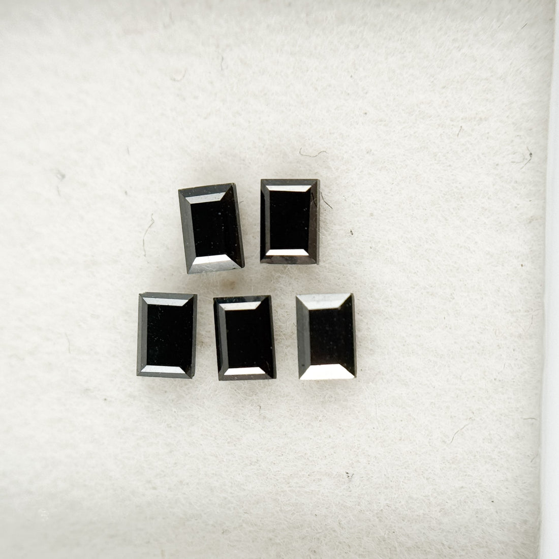 3 MM Baguette Rose Cut Black Natural Fancy Diamond