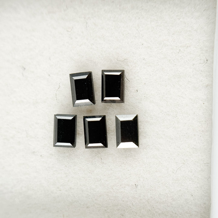 3 MM Baguette Rose Cut Black Natural Fancy Diamond