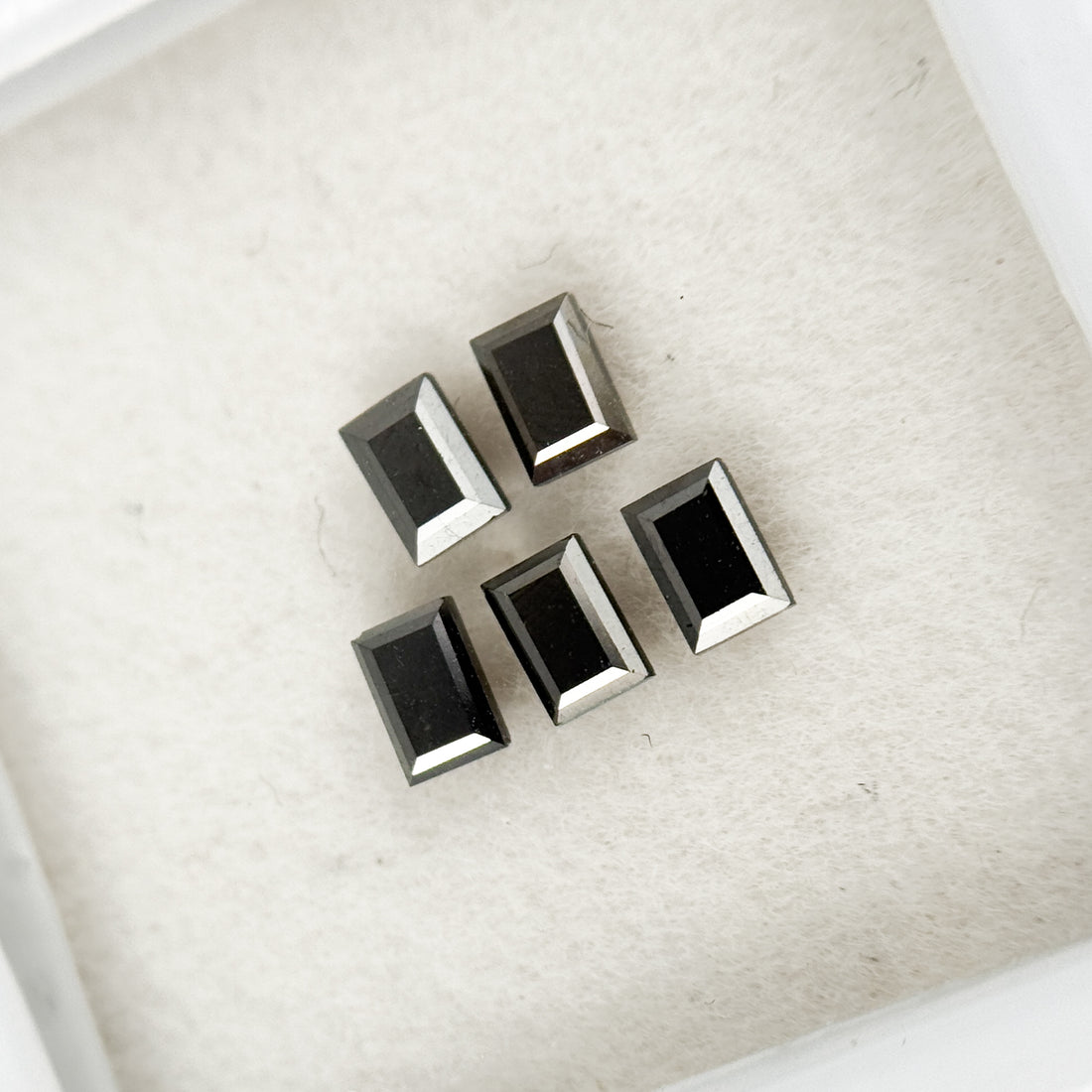 3 MM Baguette Rose Cut Black Natural Fancy Diamond