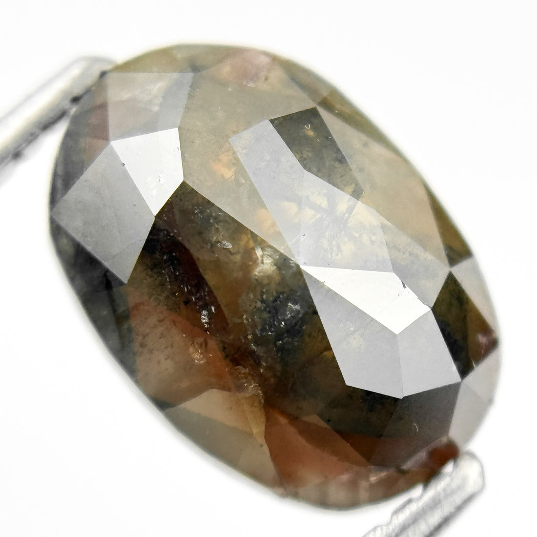 2.27 Ct Oval Rose Cut Brown Natural Salt and Pepper Diamond