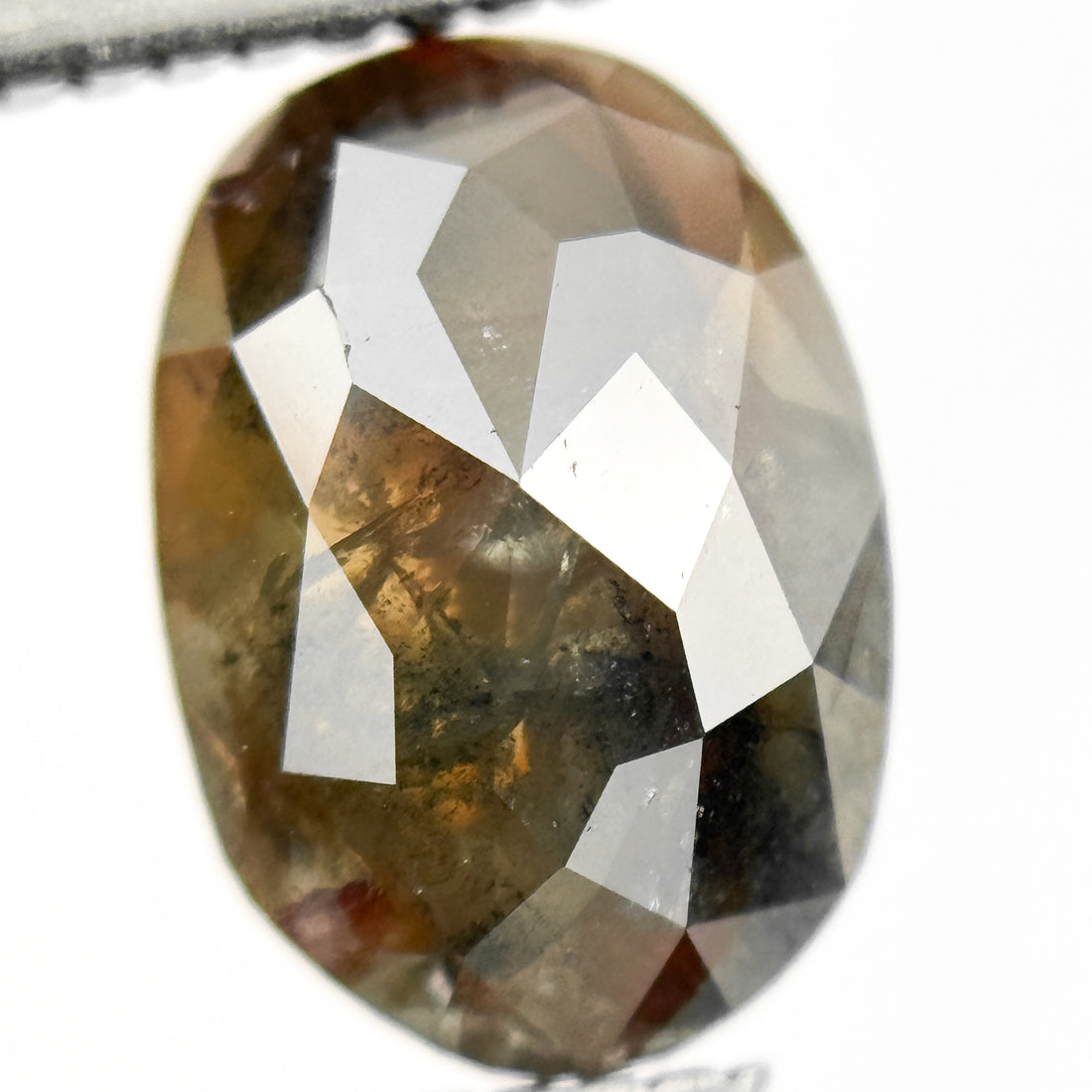 2.27 Ct Oval Rose Cut Brown Natural Salt and Pepper Diamond