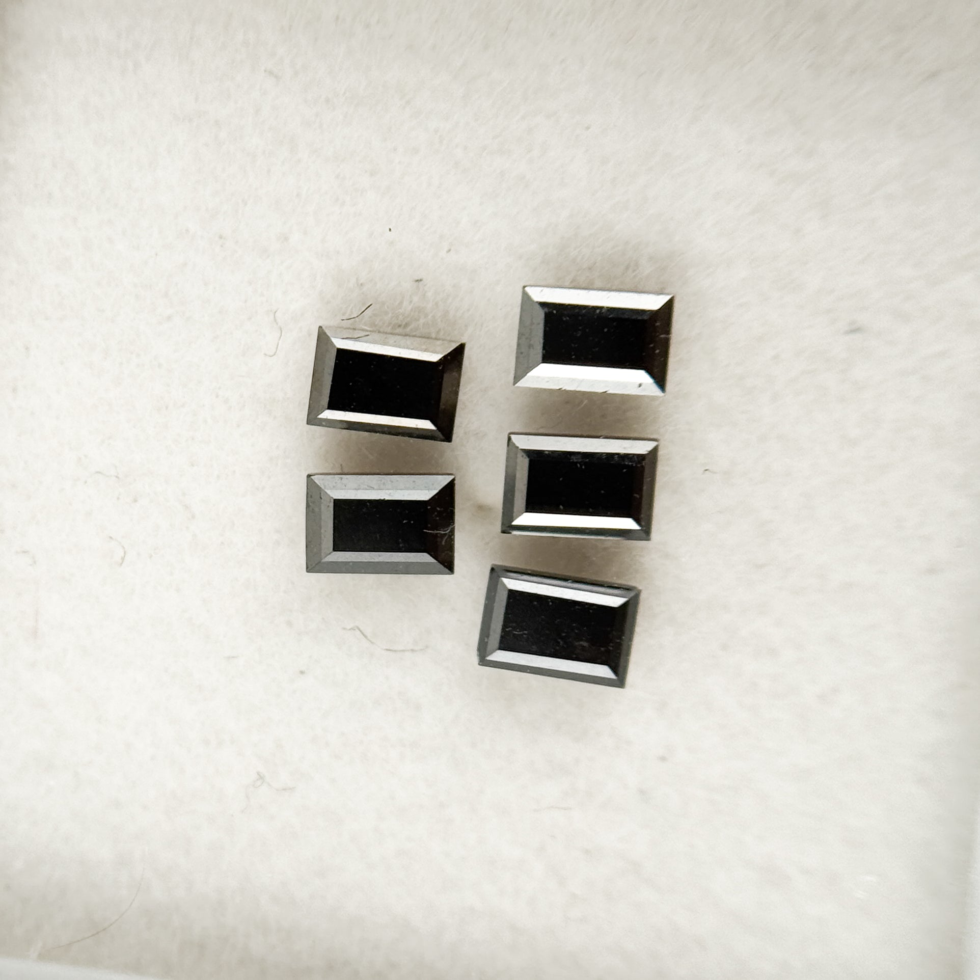 3 MM Baguette Rose Cut Black Natural Fancy Diamond