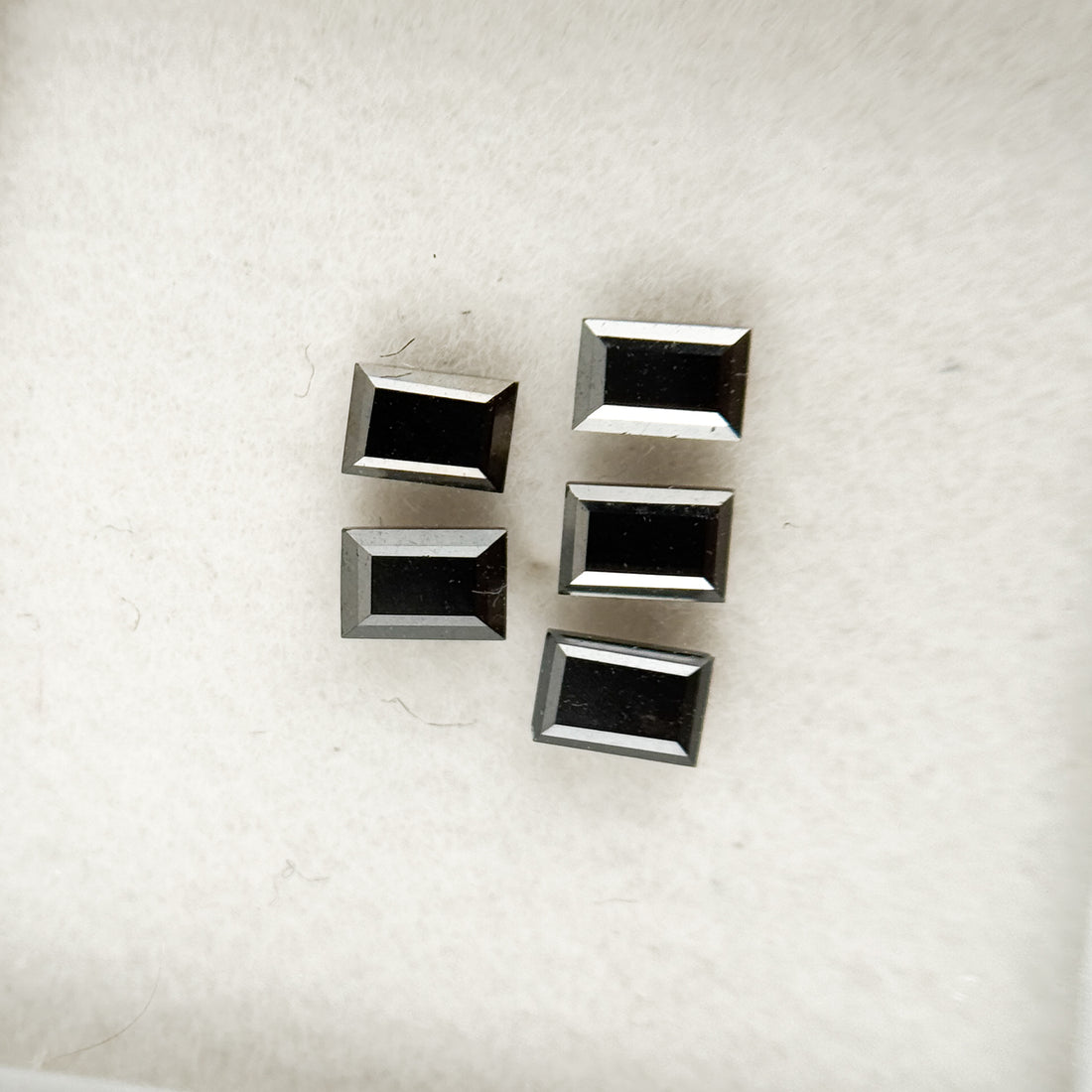 3 MM Baguette Rose Cut Black Natural Fancy Diamond