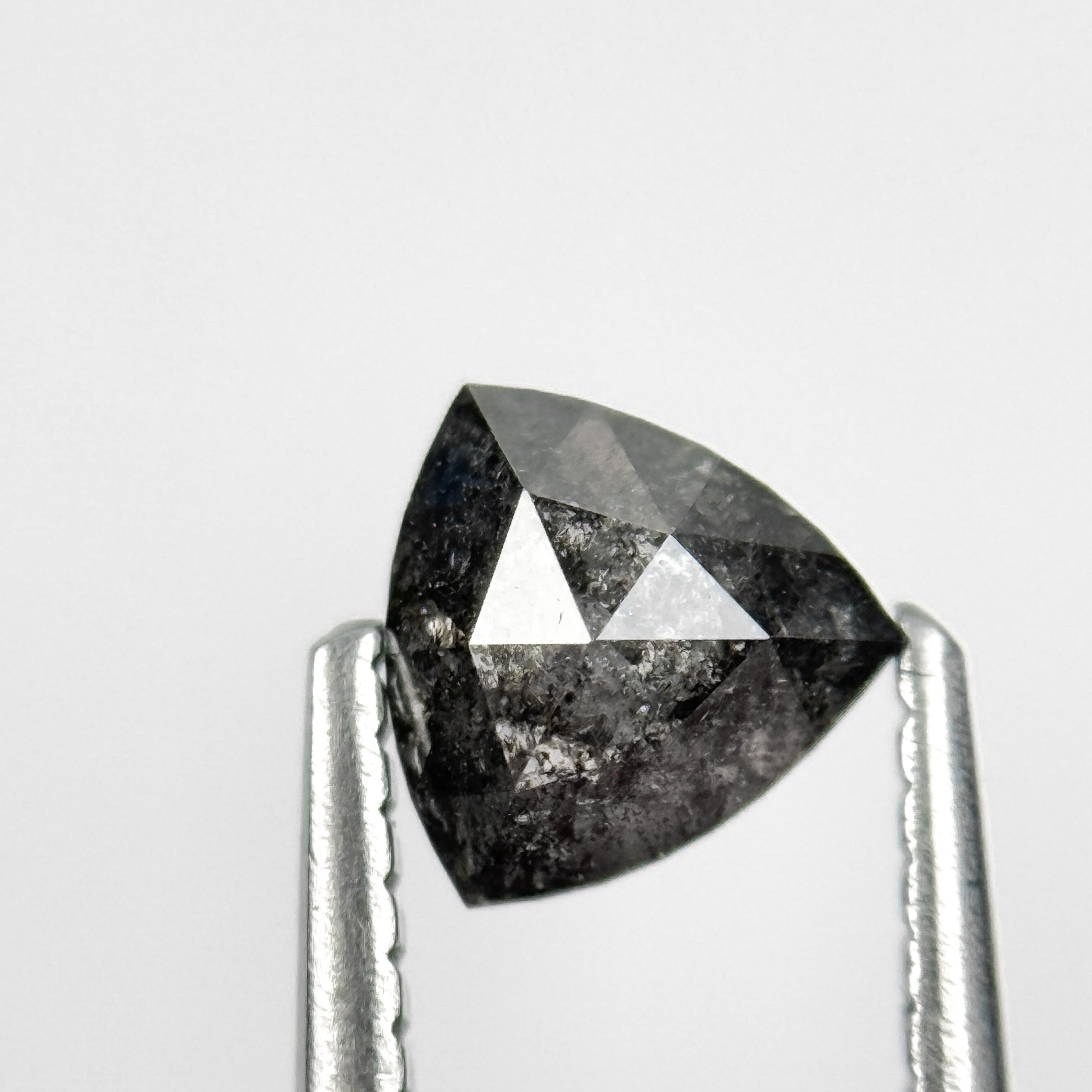 0.42 Ct Trillion Rose Cut Grey Natural Salt and Pepper Diamond