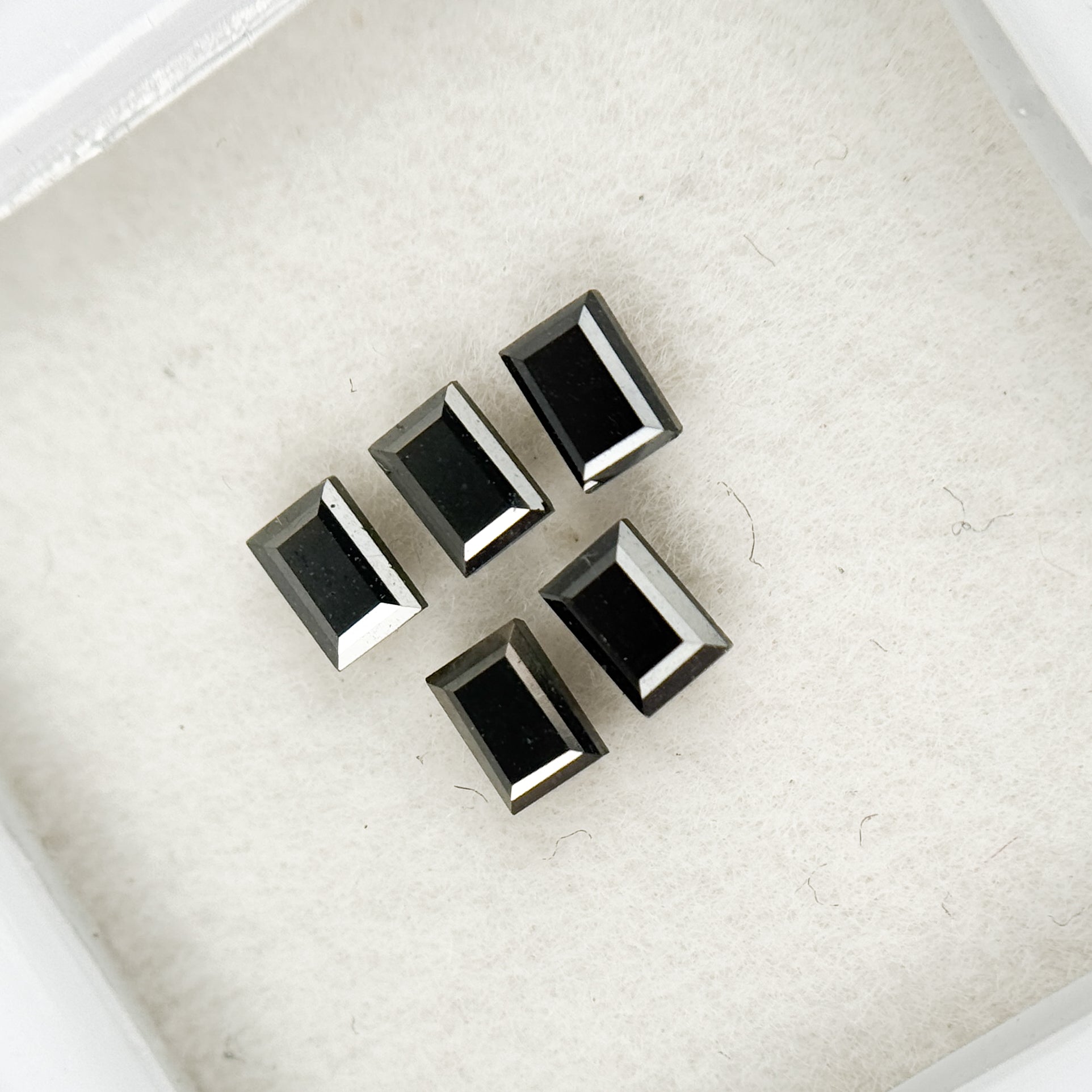 3 MM Baguette Rose Cut Black Natural Fancy Diamond