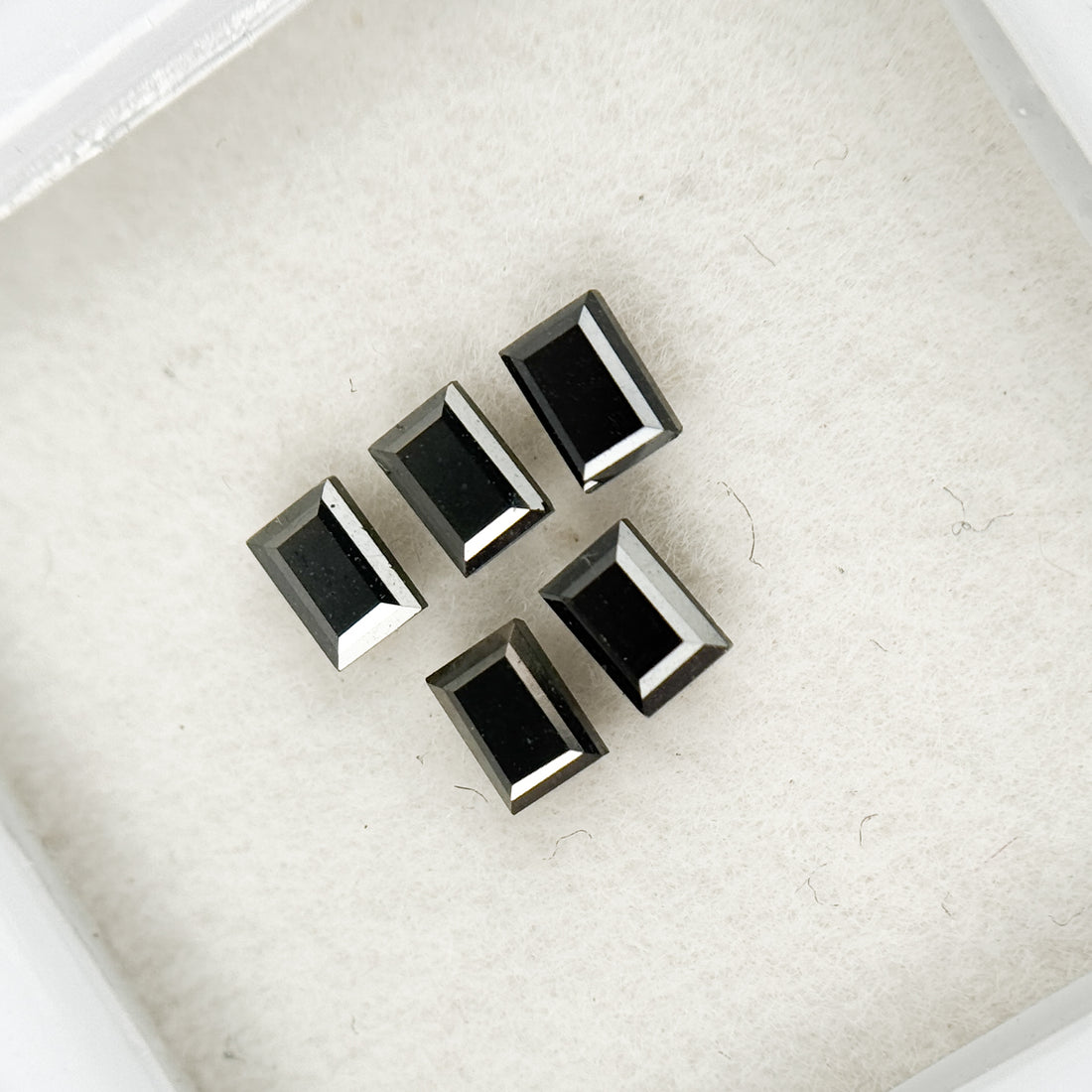 3 MM Baguette Rose Cut Black Natural Fancy Diamond