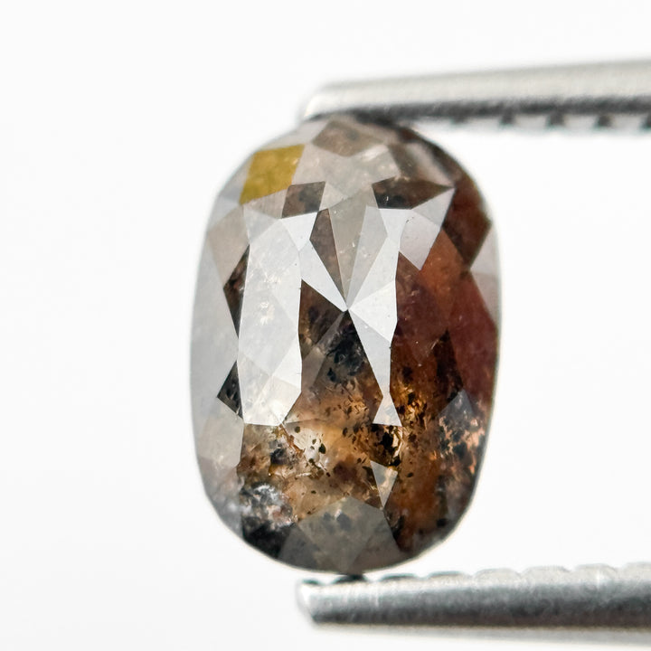 1.24 Ct Oval Rose Cut Brown Natural Salt and Pepper Diamond