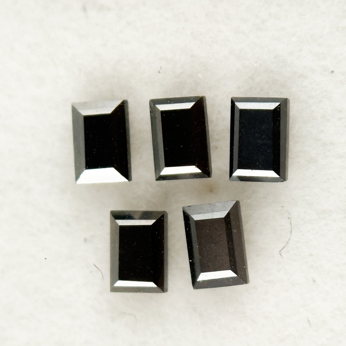 3 MM Baguette Rose Cut Black Natural Fancy Diamond