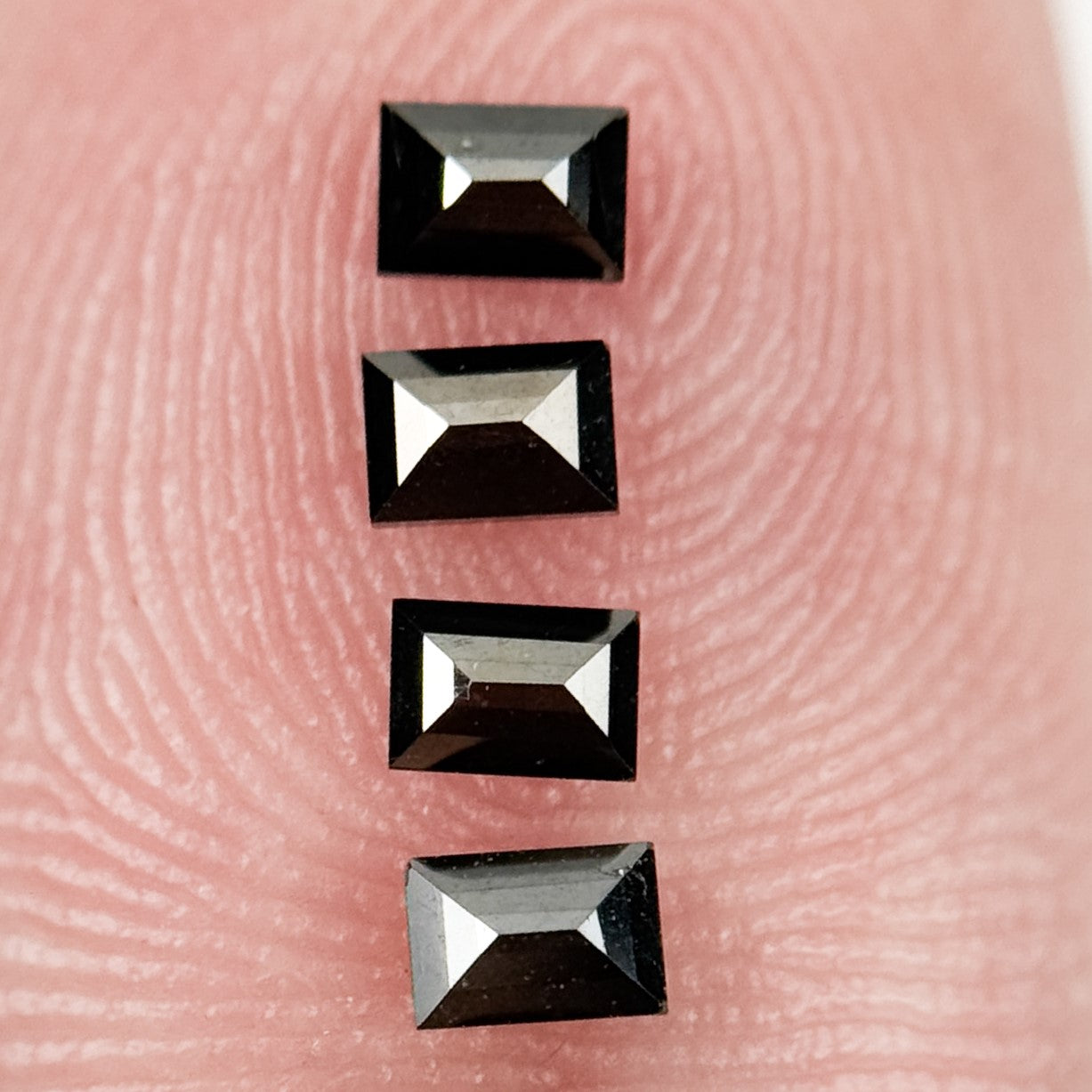 3 MM Baguette Rose Cut Black Natural Fancy Diamond