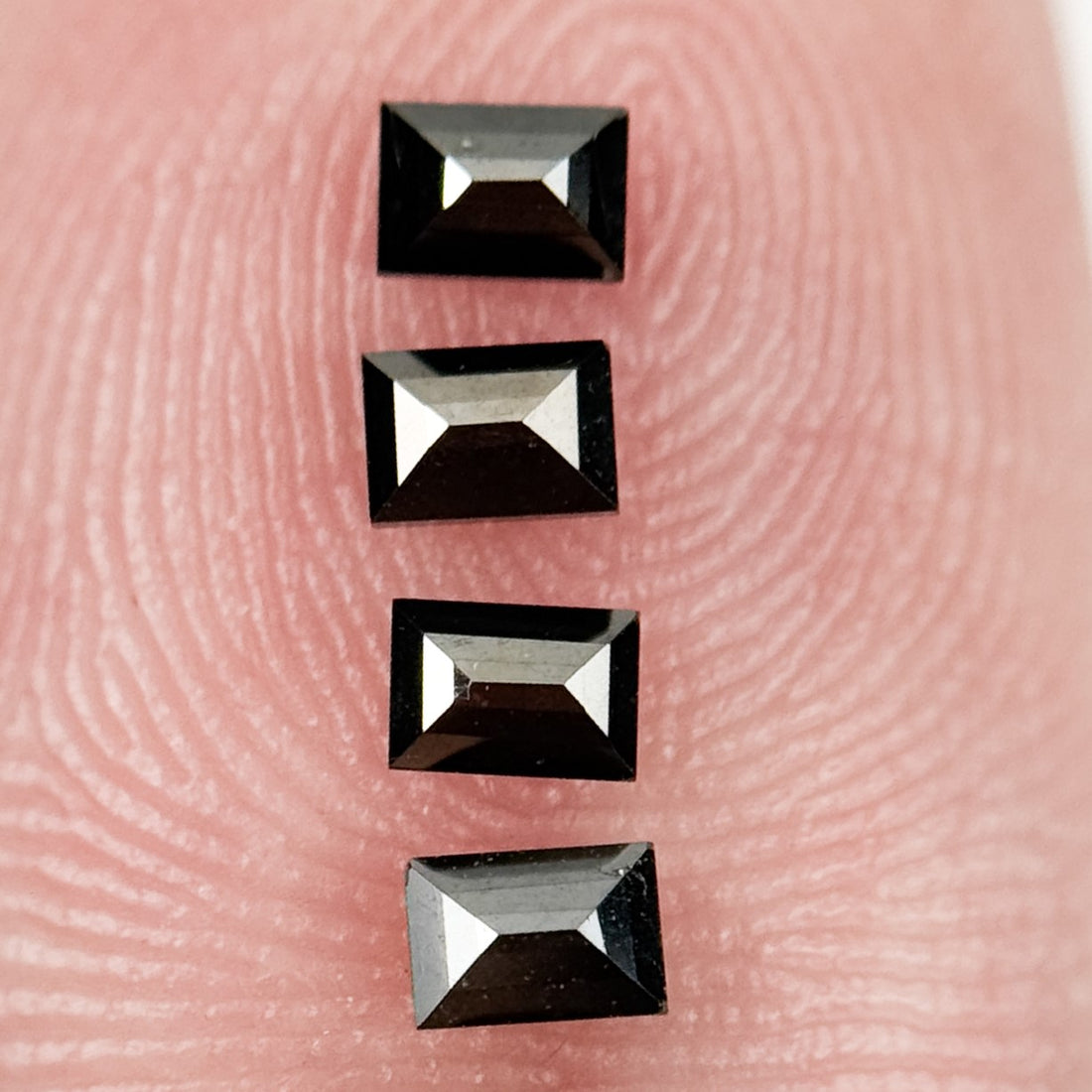 3 MM Baguette Rose Cut Black Natural Fancy Diamond