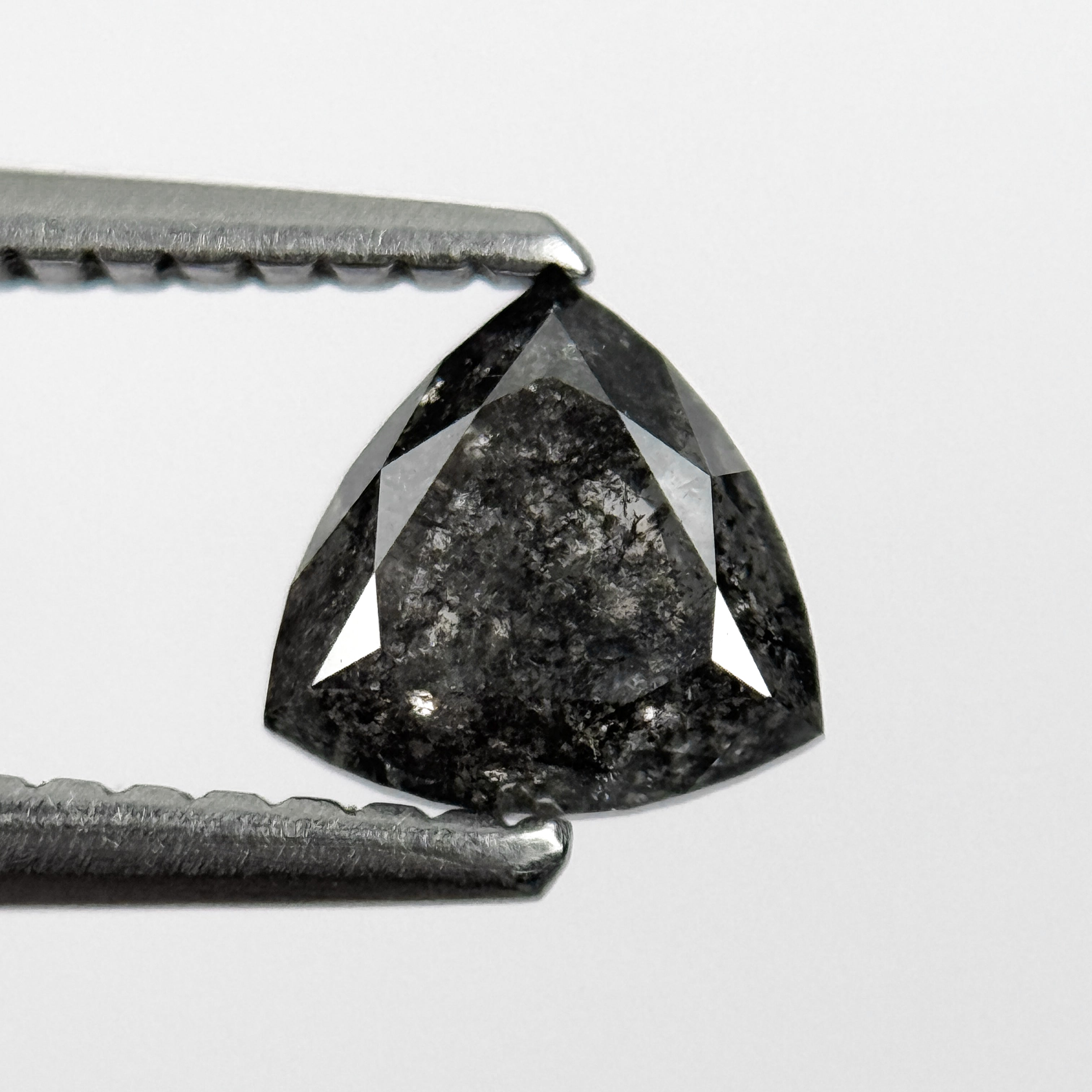 0.42 Ct Trillion Rose Cut Grey Natural Salt and Pepper Diamond
