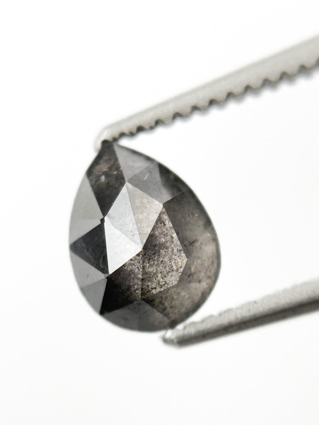 0.75 Ct Pear Rose Cut Grey Natural Minimalist Diamond