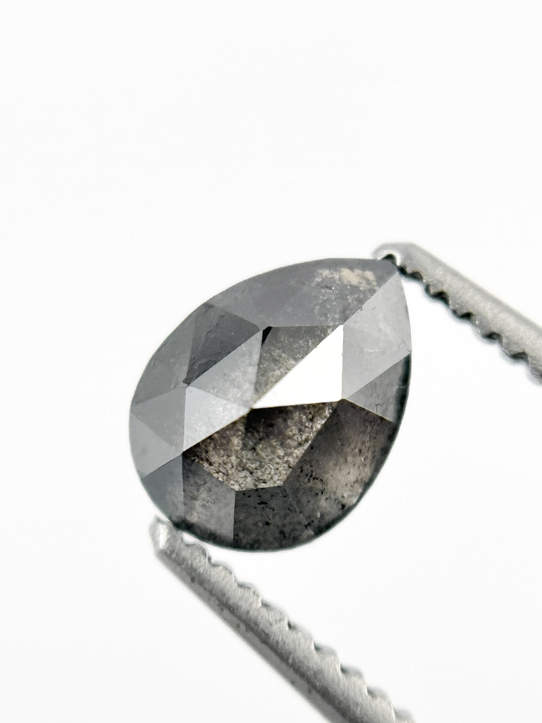 0.75 Ct Pear Rose Cut Grey Natural Minimalist Diamond
