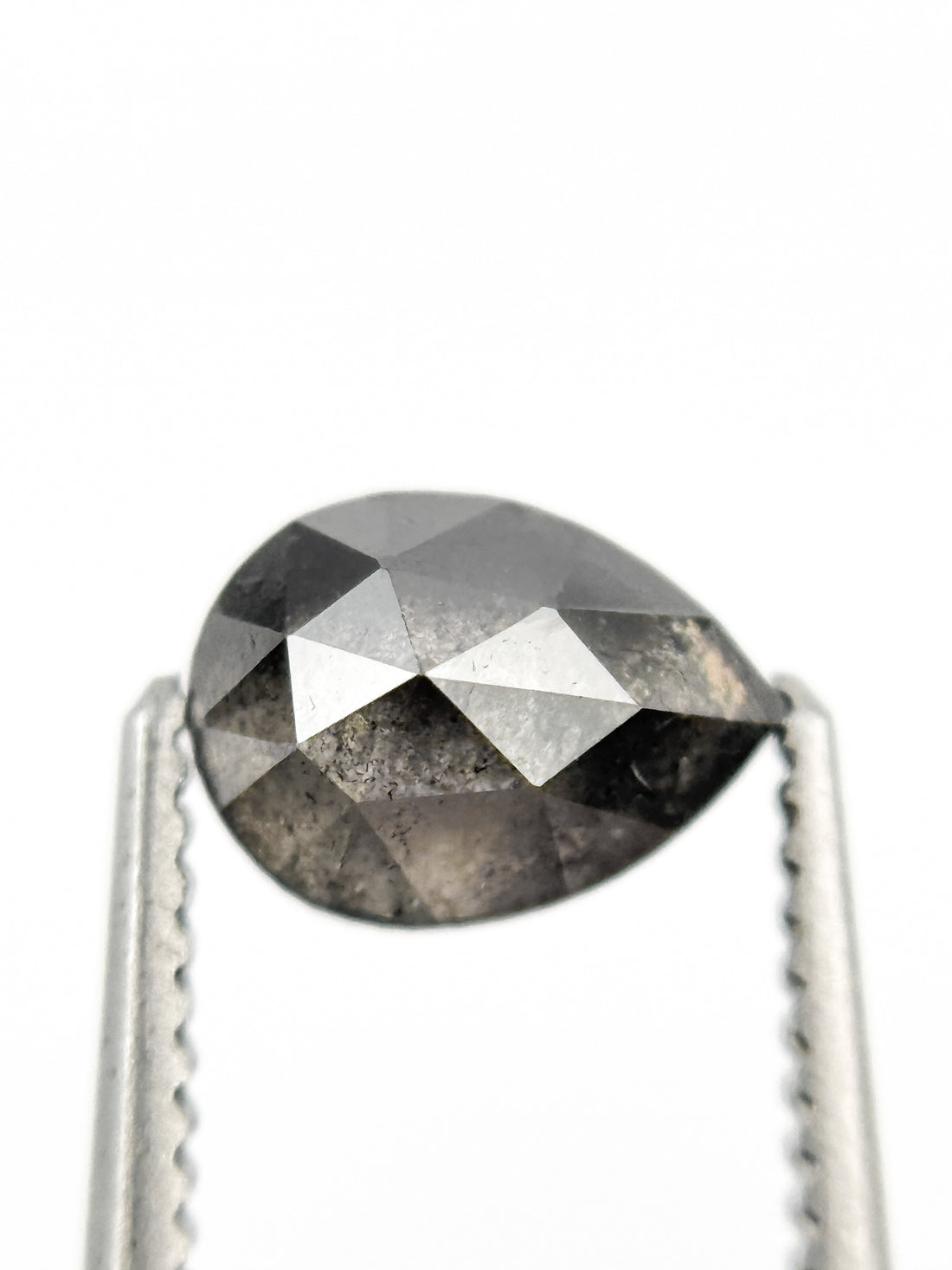 0.75 Ct Pear Rose Cut Grey Natural Minimalist Diamond