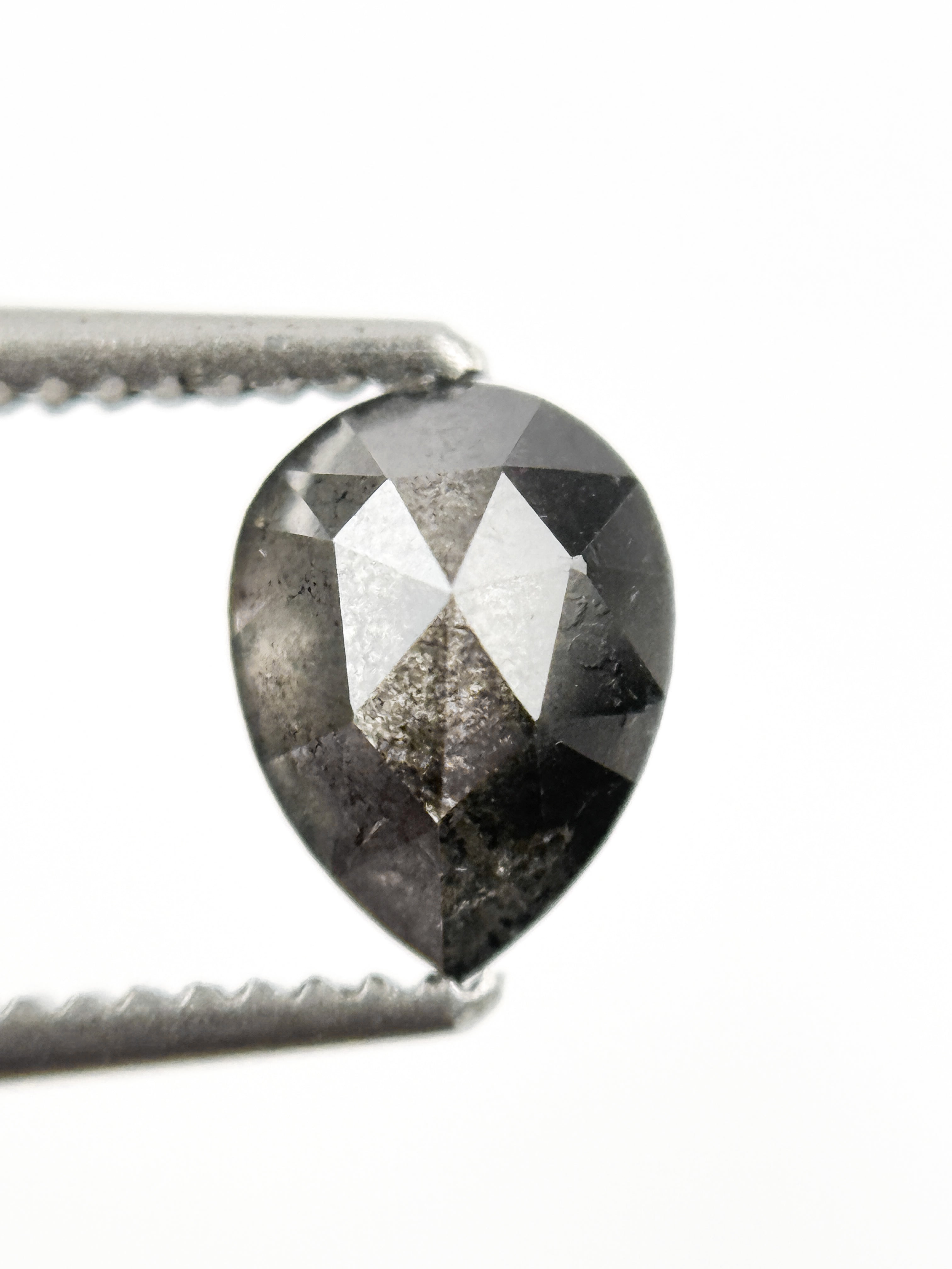 0.75 Ct Pear Rose Cut Grey Natural Minimalist Diamond
