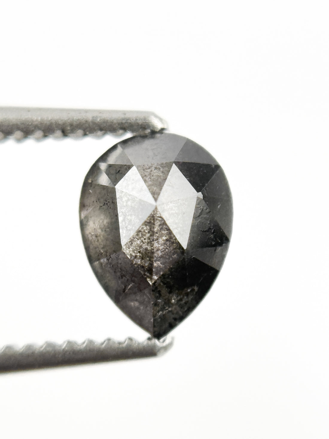 0.75 Ct Pear Rose Cut Grey Natural Minimalist Diamond