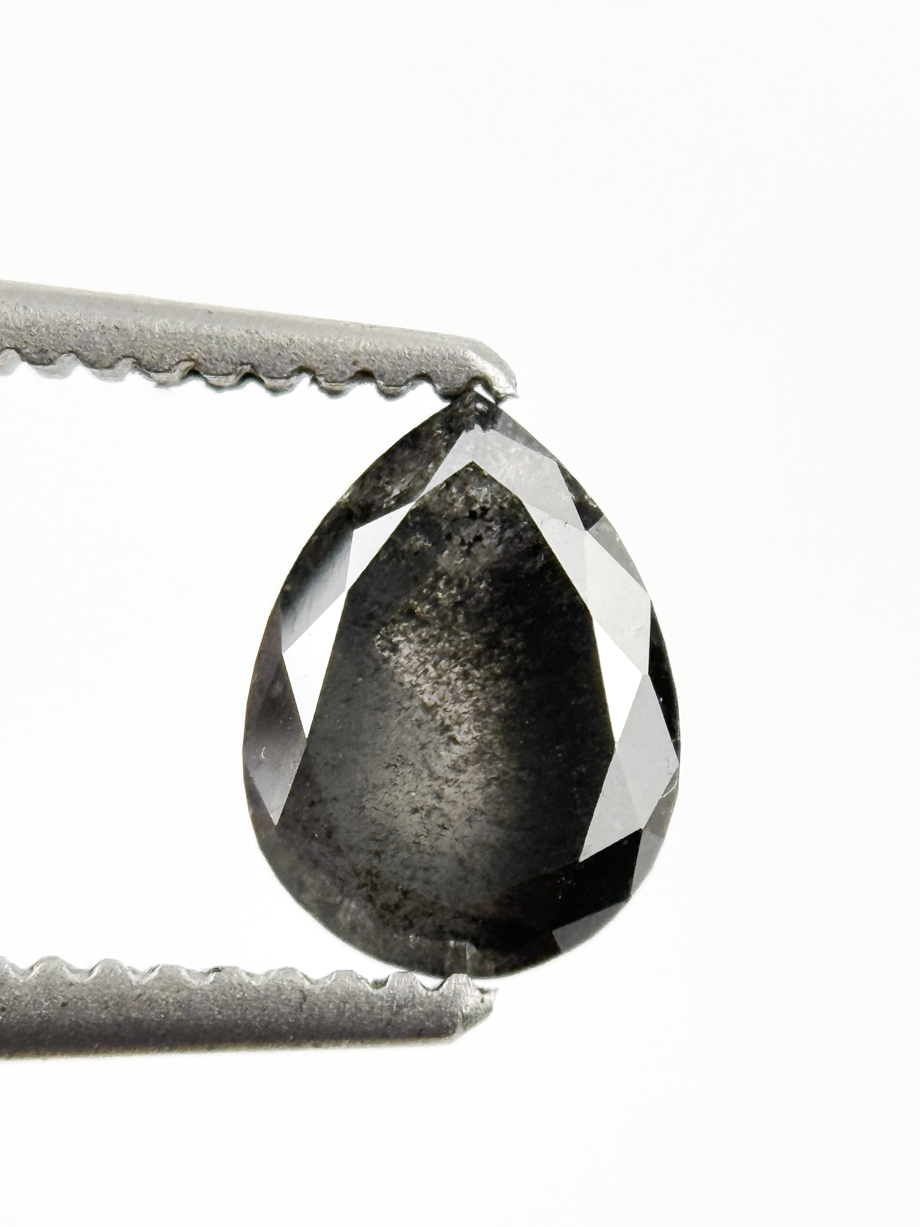 0.75 Ct Pear Rose Cut Grey Natural Minimalist Diamond