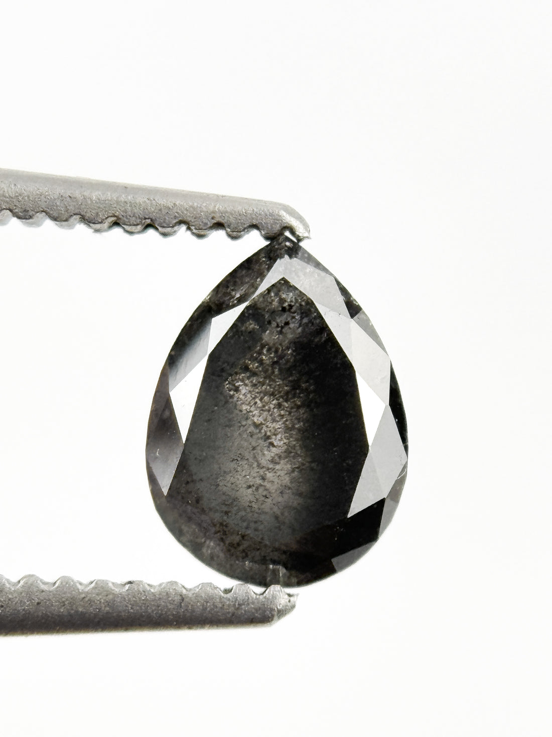 0.75 Ct Pear Rose Cut Grey Natural Minimalist Diamond
