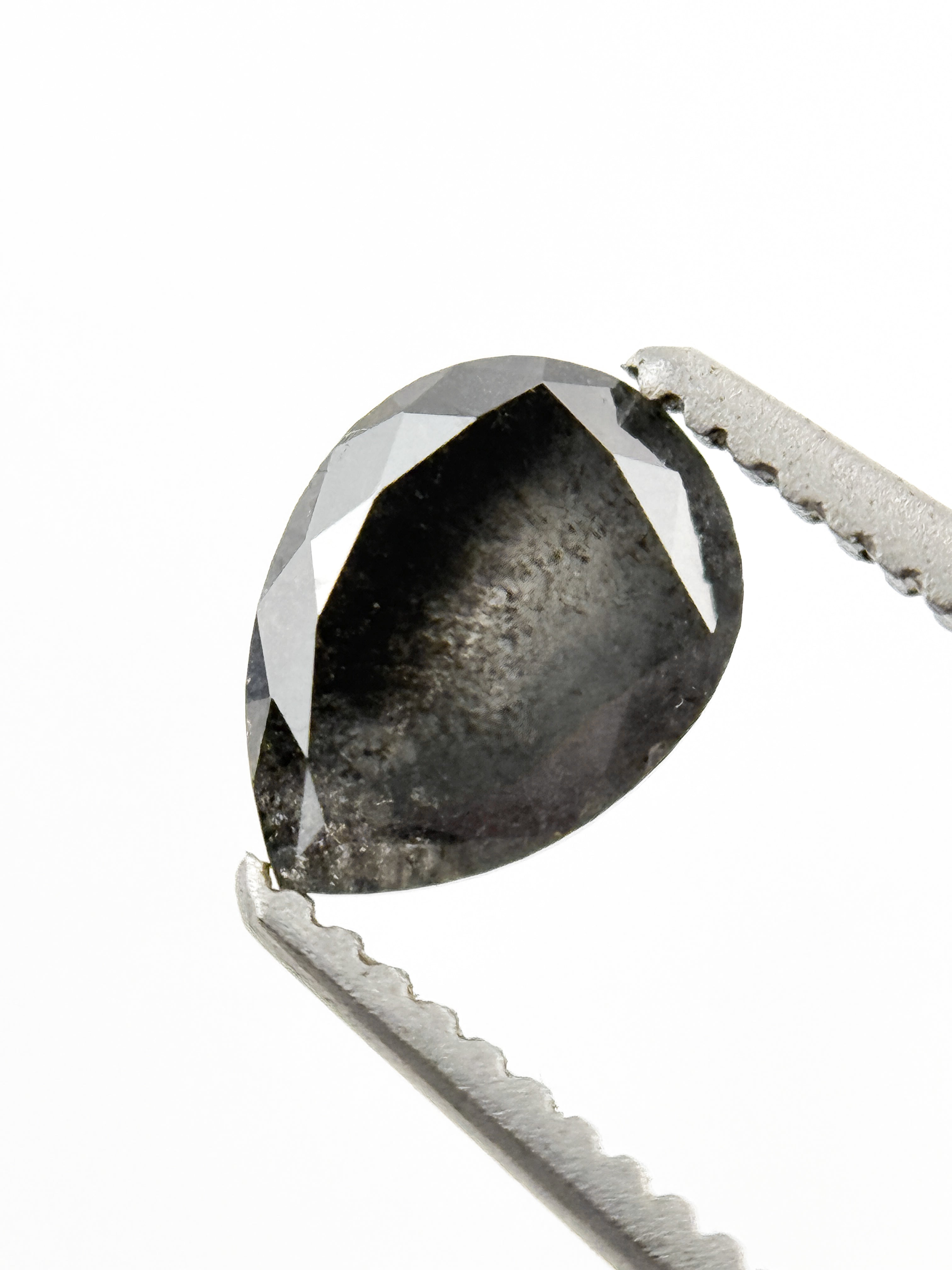0.75 Ct Pear Rose Cut Grey Natural Minimalist Diamond