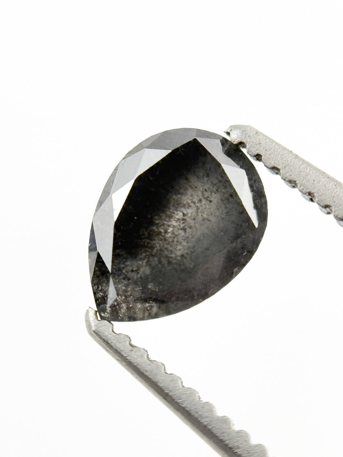 0.75 Ct Pear Rose Cut Grey Natural Minimalist Diamond