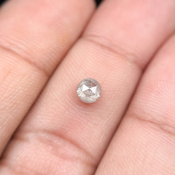 0.44 Ct Round Rose Cut White Natural Salt and Pepper Diamond