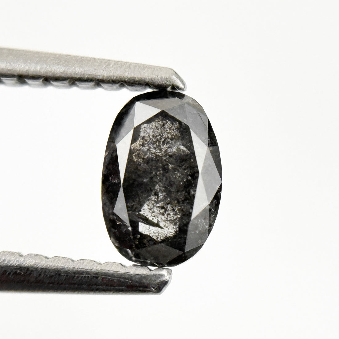0.48 Ct Oval Rose Cut Grey Natural Salt and Pepper Diamond