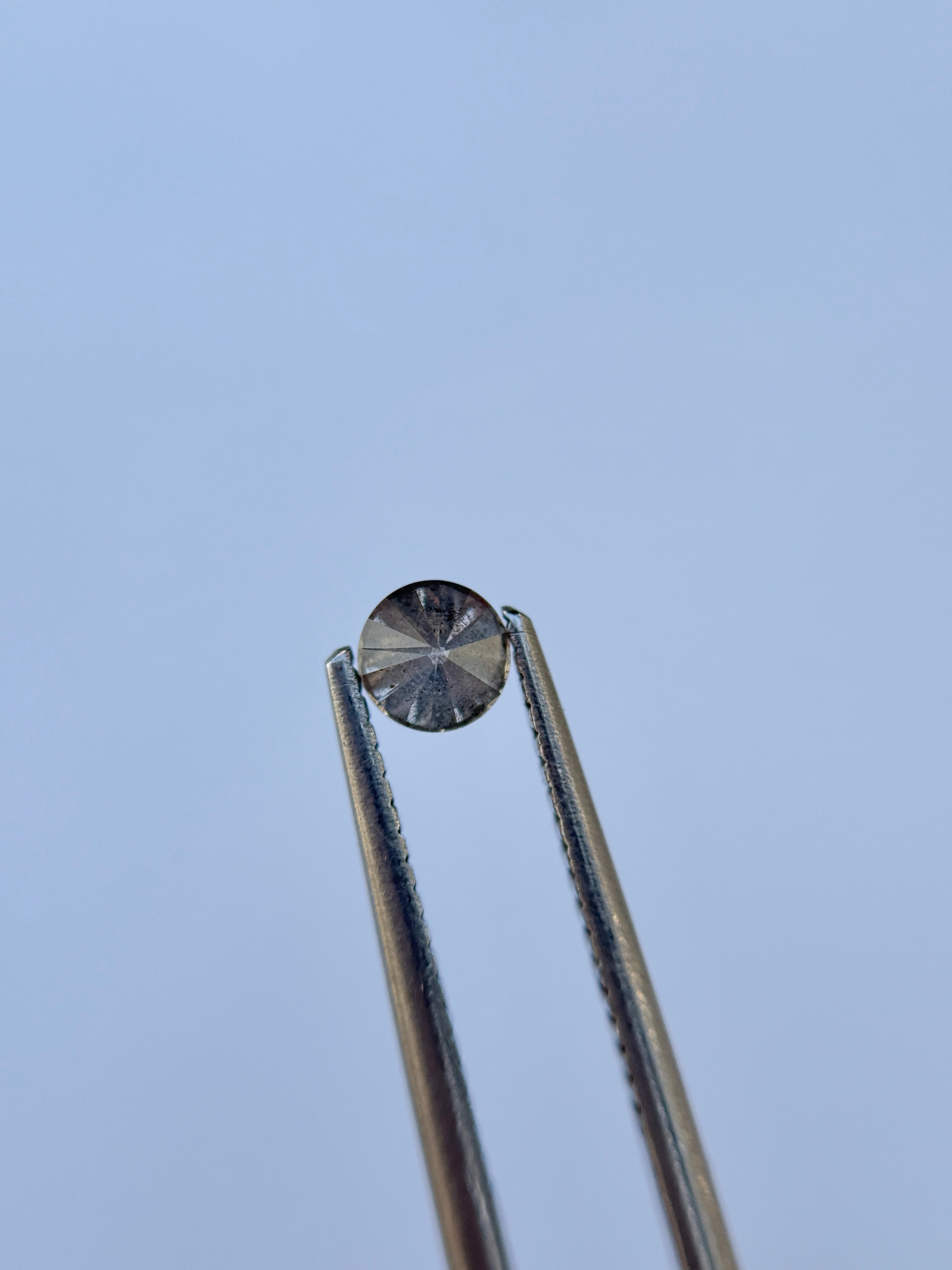 0.39 Ct Round Brilliant Cut Grey Natural Salt and Pepper Diamond
