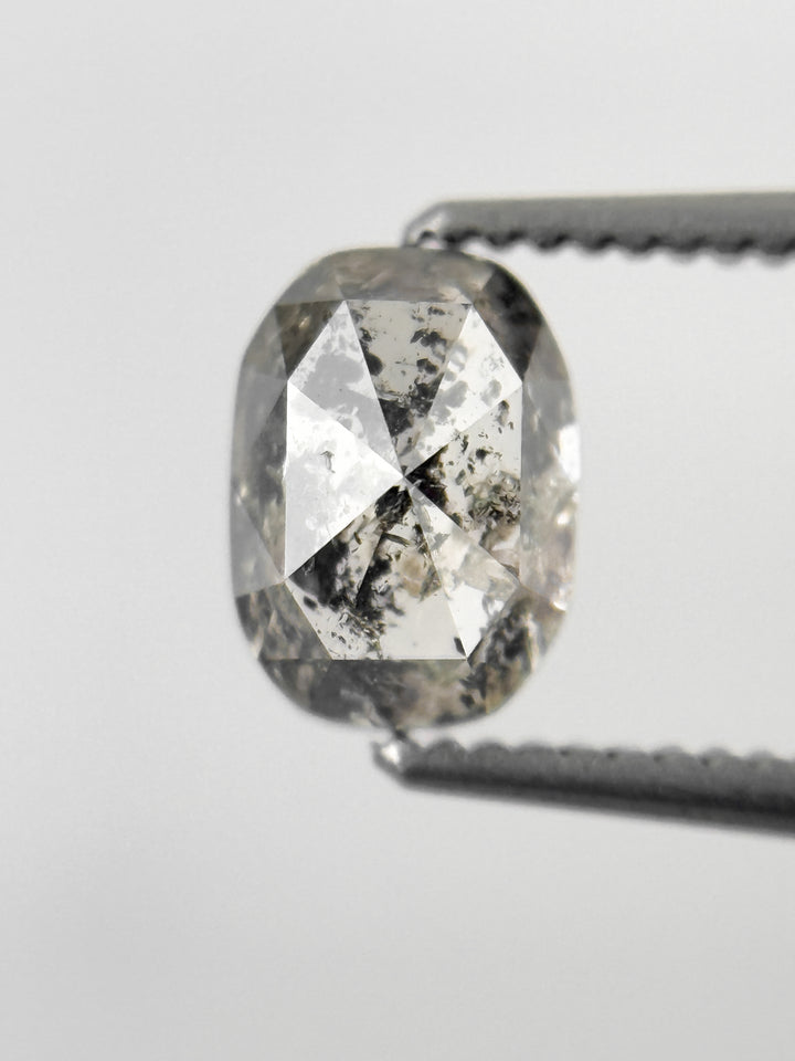 6.8 MM Oval Rose Cut Grey Natural Fancy Diamond