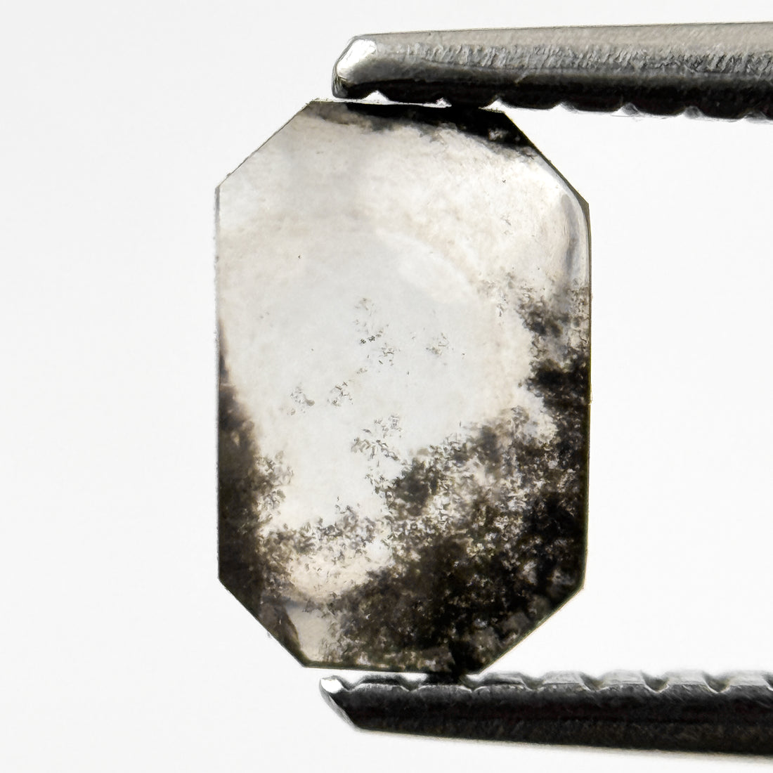 0.94 Ct Emerald Rose Cut Grey Natural Minimalist Diamond