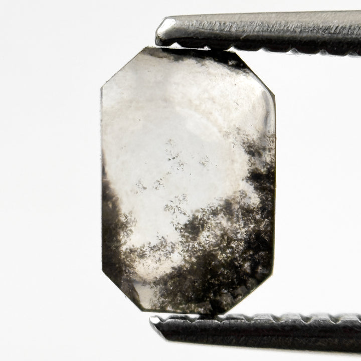 0.94 Ct Emerald Rose Cut Grey Natural Minimalist Diamond