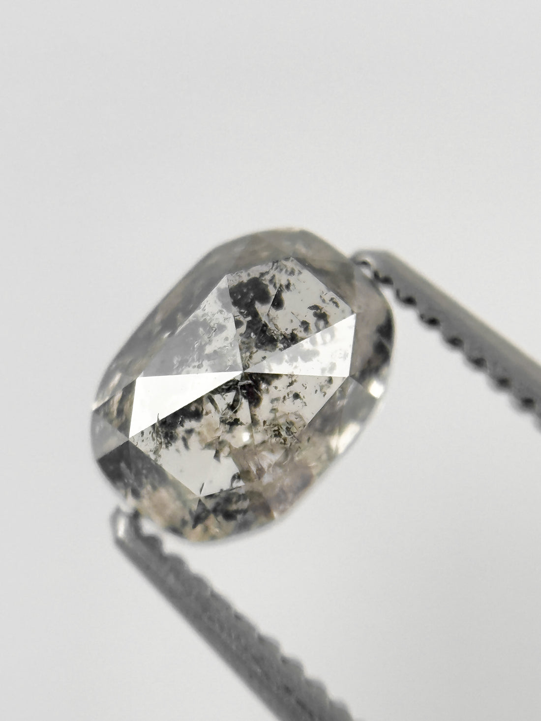 6.8 MM Oval Rose Cut Grey Natural Fancy Diamond