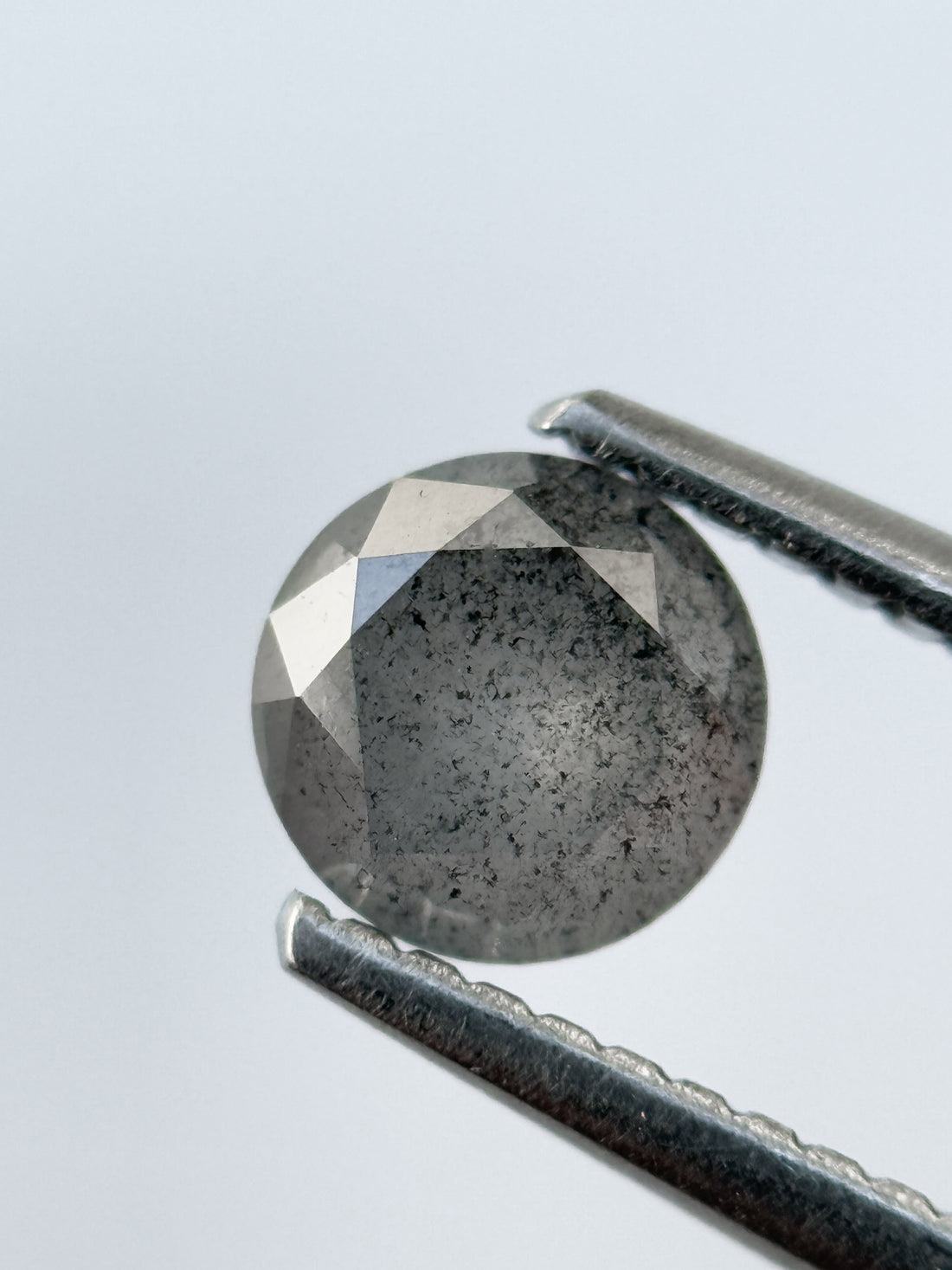 0.68 Ct Round Brilliant Cut Grey Natural Salt and Pepper Diamond
