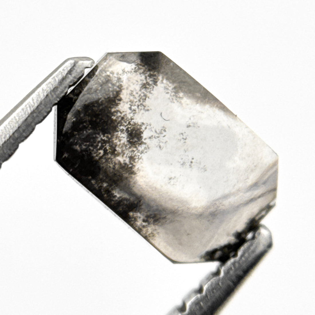 0.94 Ct Emerald Rose Cut Grey Natural Minimalist Diamond