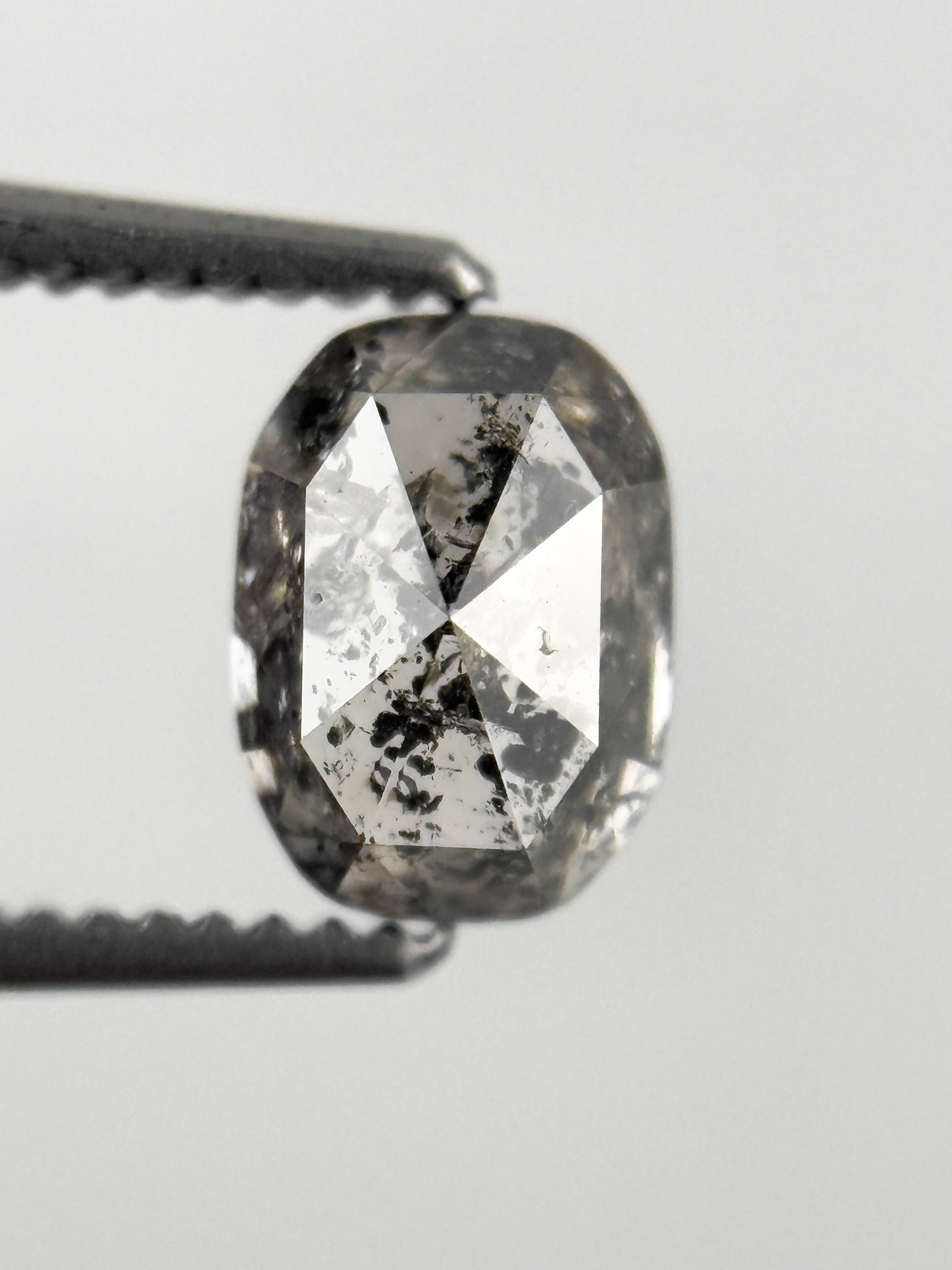 6.8 MM Oval Rose Cut Grey Natural Fancy Diamond